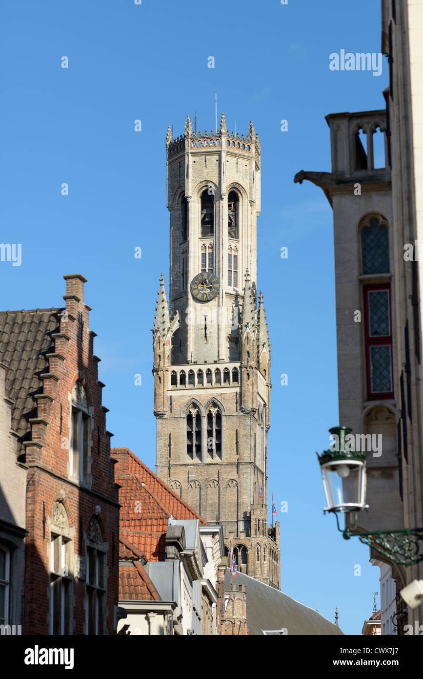 Belfry,Piazza del Mercato di Bruges,Belgio Foto Stock