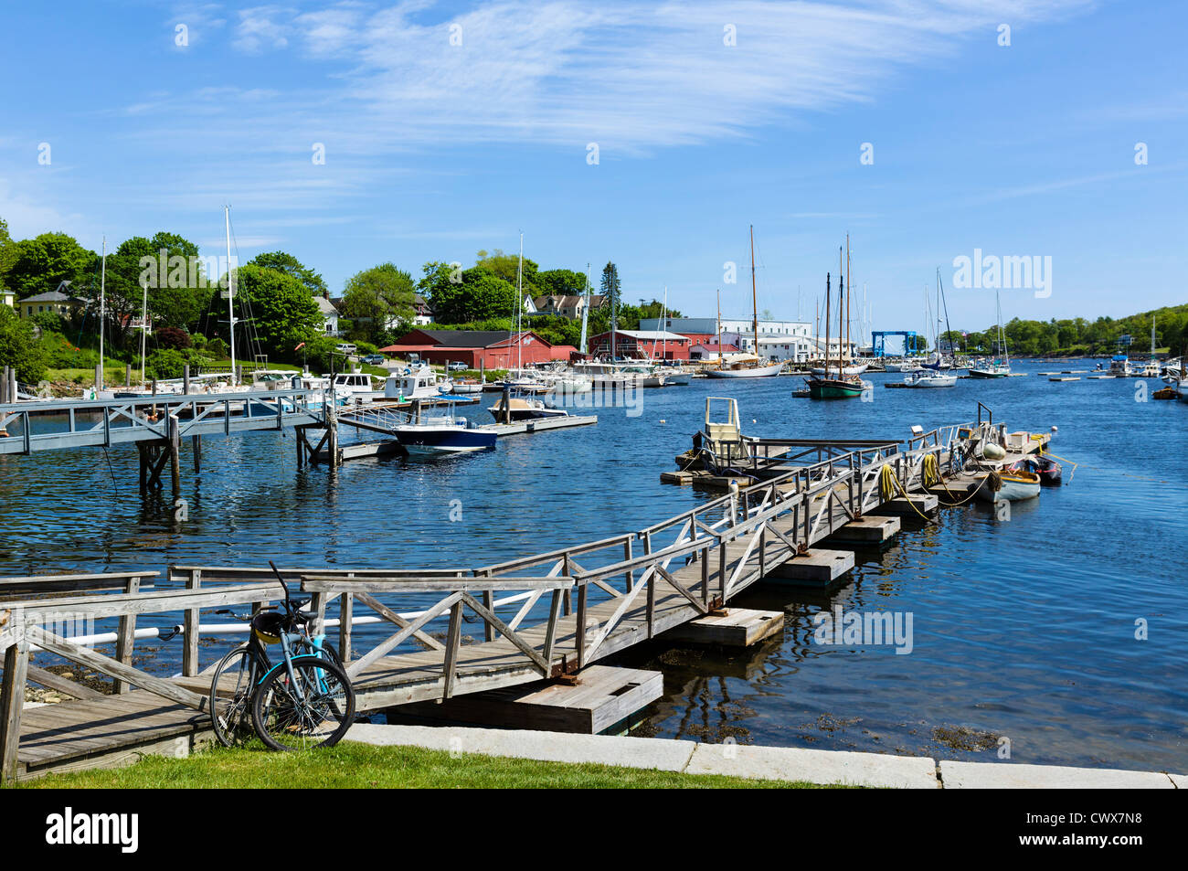 Vista sul porto di Camden, Knox County, Maine, Stati Uniti d'America Foto Stock