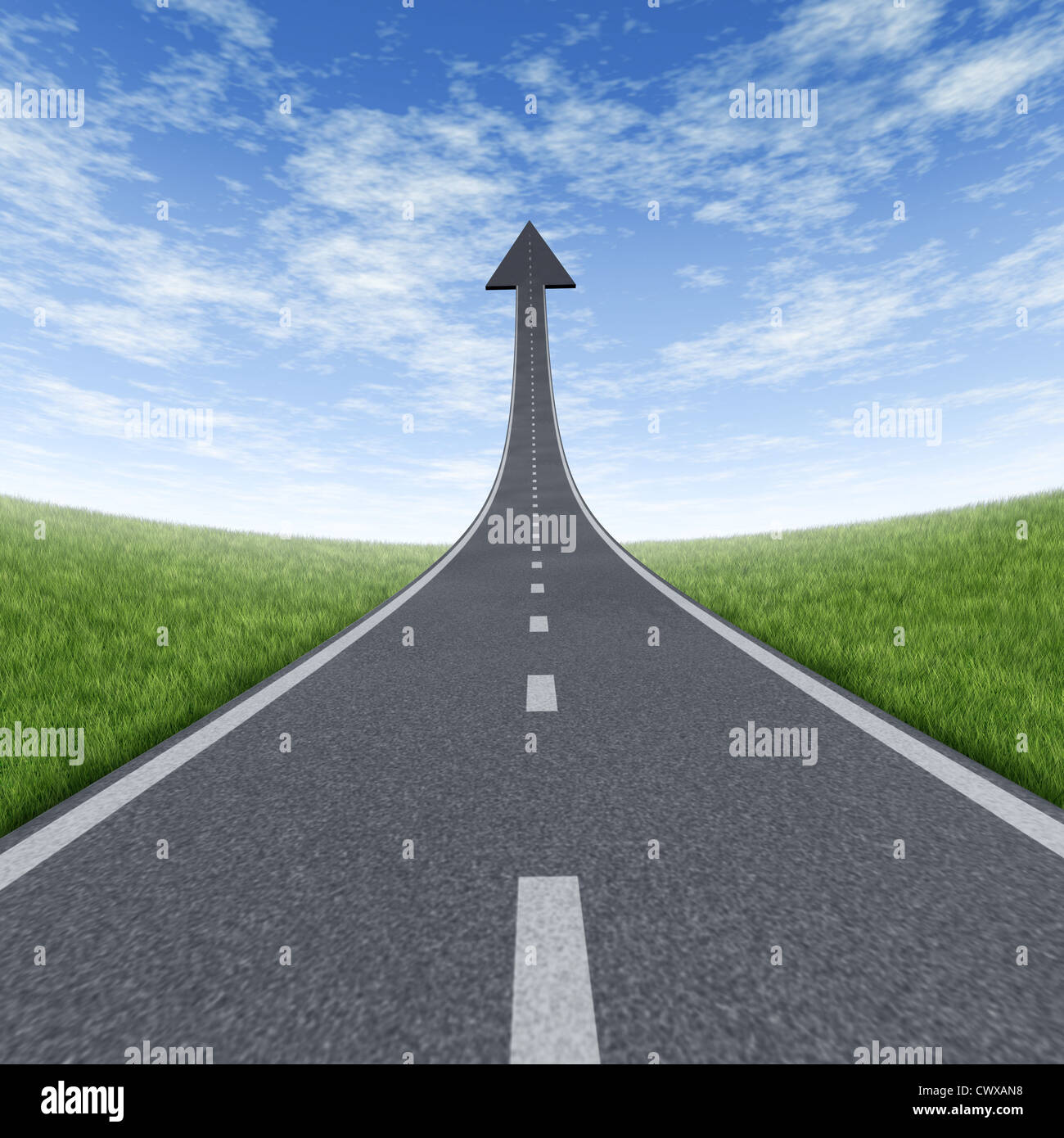 Per la parte superiore del percorso diretto e la strada per il successo finanziario salgono