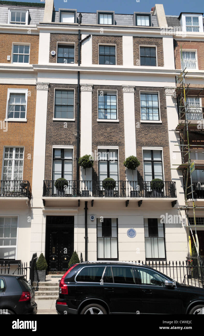 Il luogo di nascita di Sir John Lubbock Baron Avebury, 29 Eaton Place, Westminster, London, Regno Unito. Foto Stock