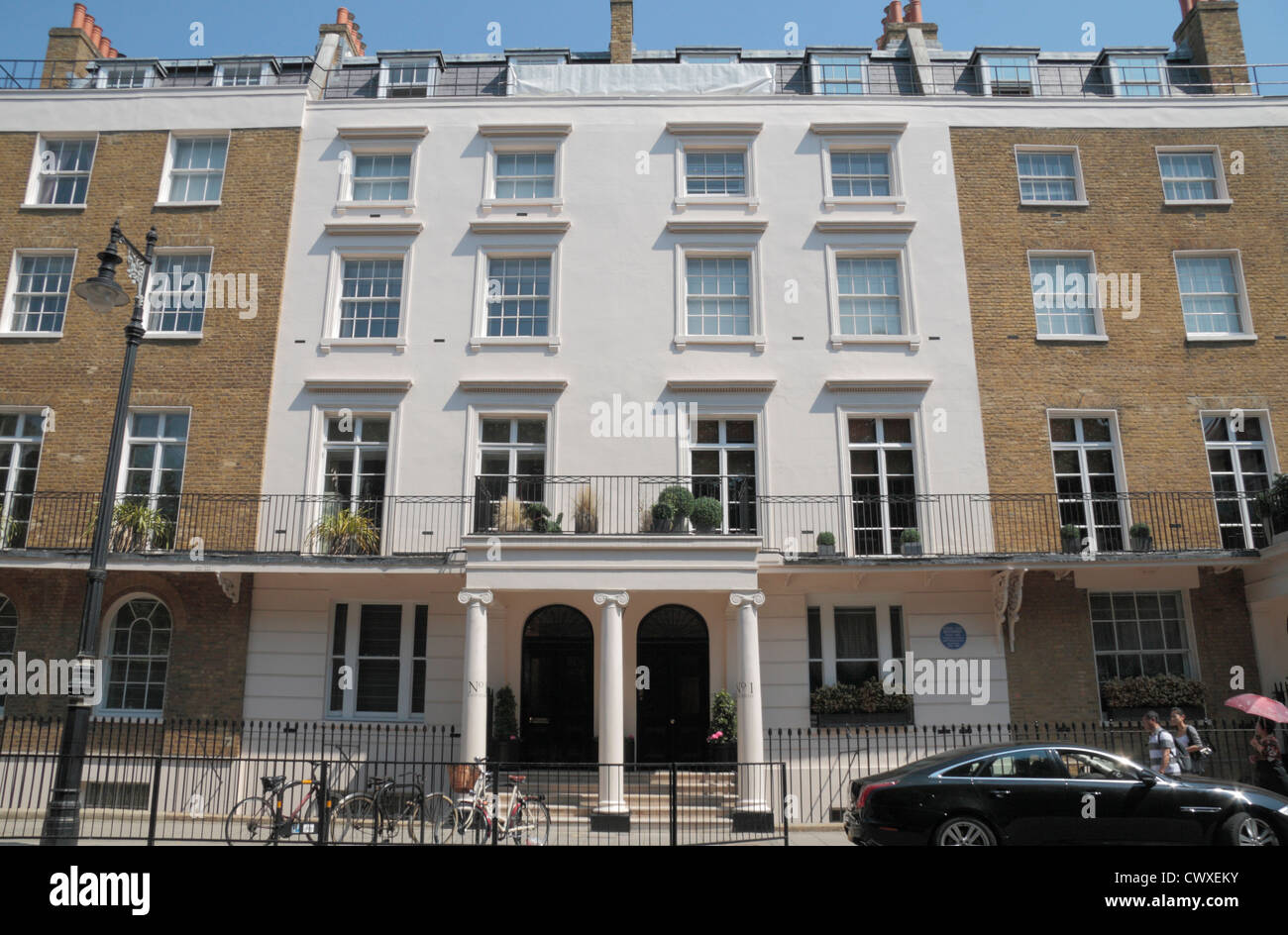 L'ex casa di Robert, Signore Boothby (politico, scrittore e autore di programmi televisivi) a 1, Eaton Square, London, SW1, Regno Unito. Foto Stock
