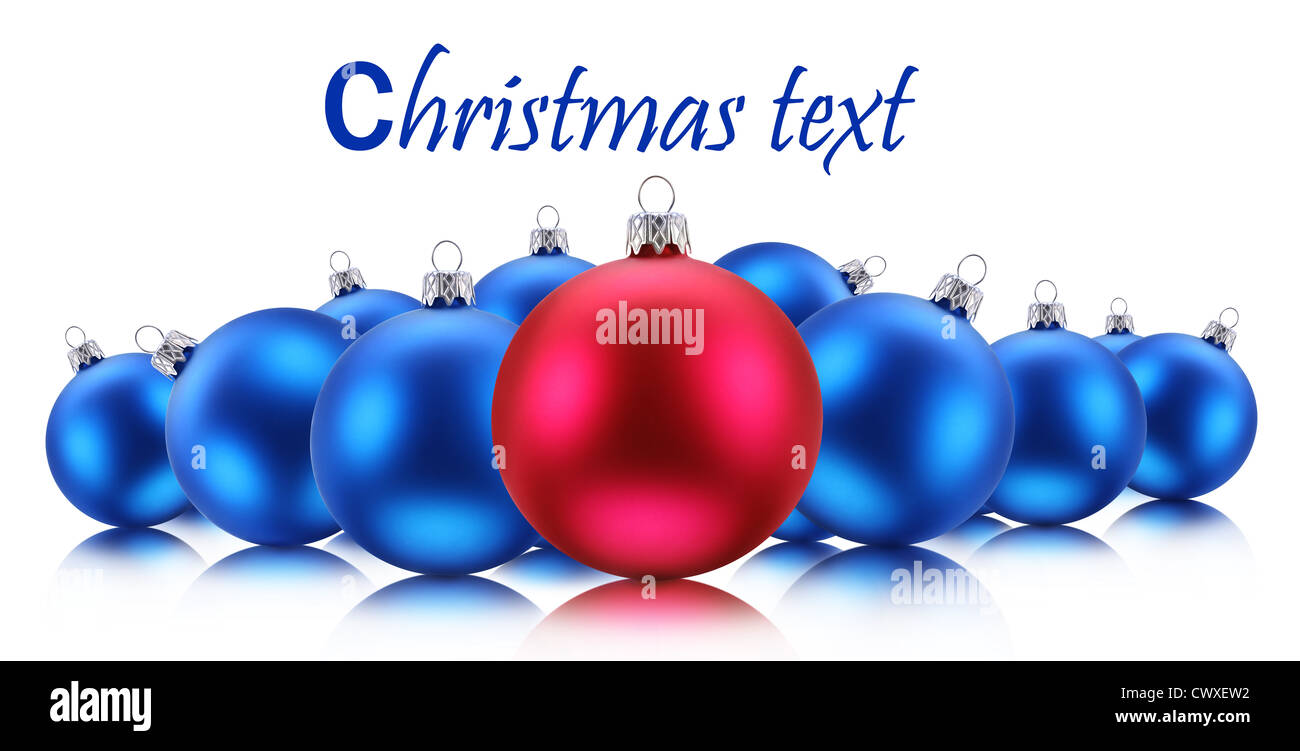 Le palle di Natale isolato su uno sfondo bianco. Foto Stock