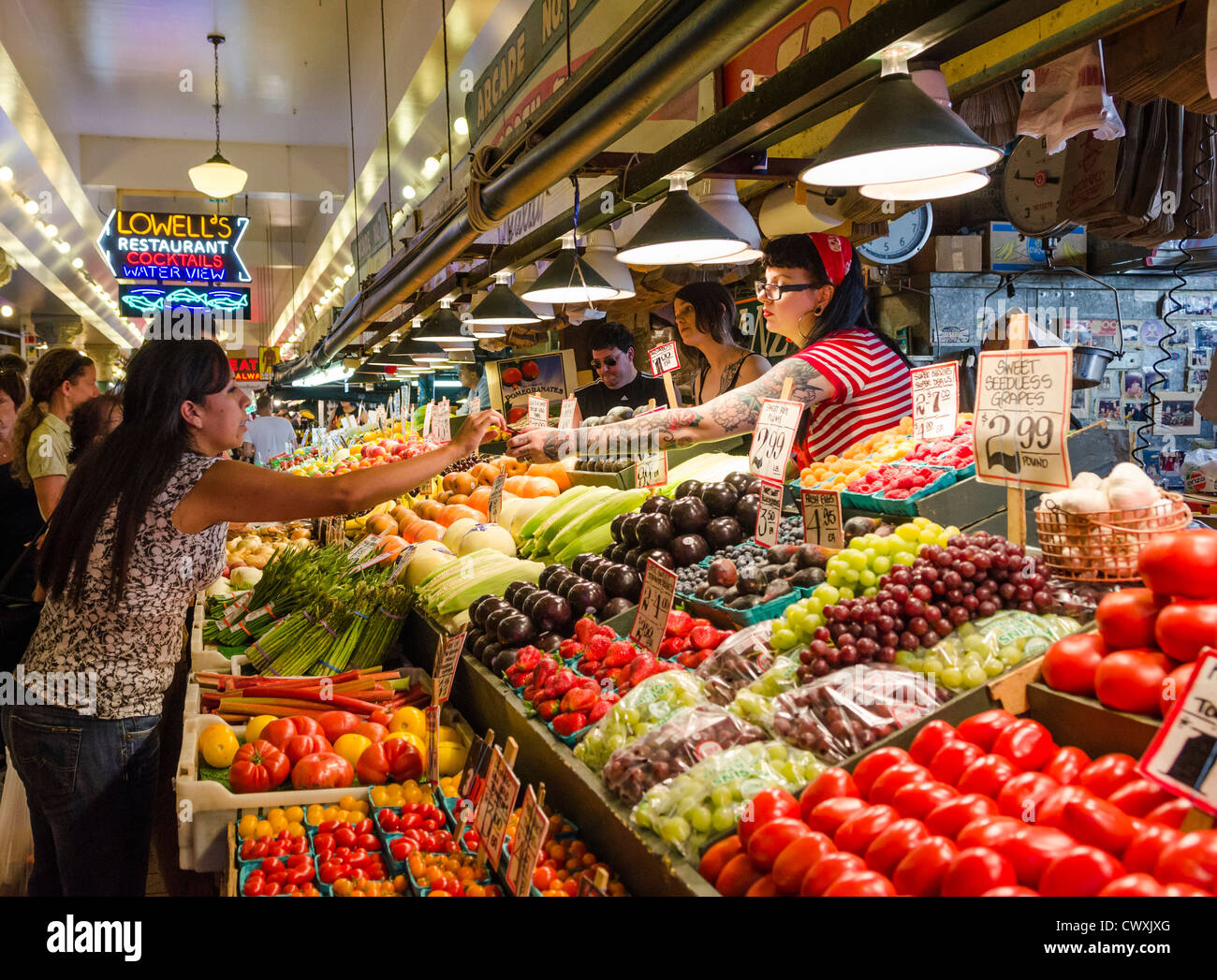 Il Pike Place Market, Seattle, Stati Uniti d'America Foto Stock