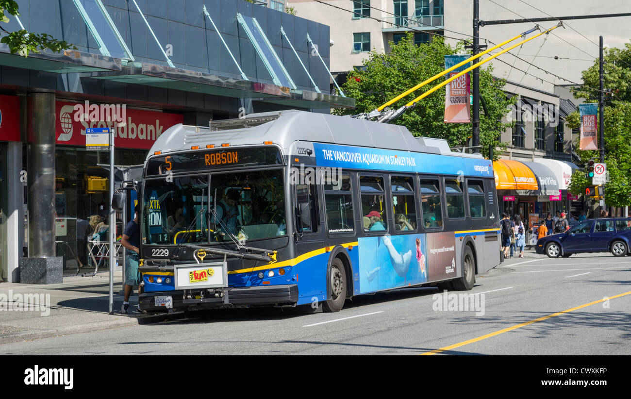 Bus, Vancouver, Canada nella città Foto Stock