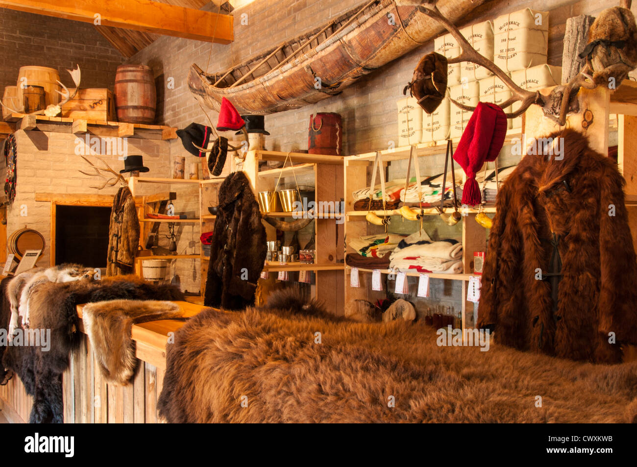 Trading Post a Fort Benton Pietra Miliare Storica Nazionale; Fort Benton, Montana. Foto Stock