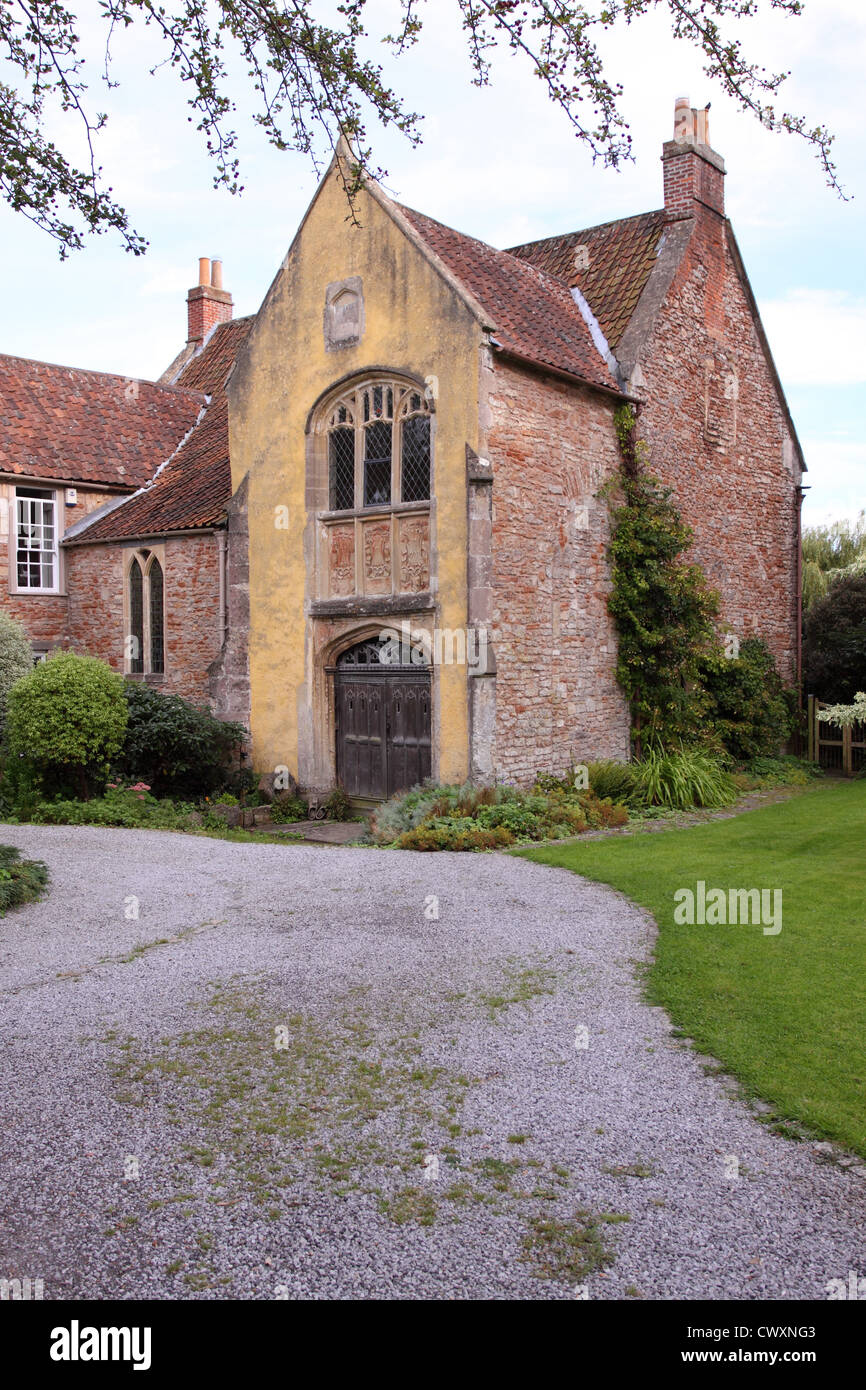 Wells Somerset REGNO UNITO la nervatura del XV secolo ha un ex casa canonica sorge accanto alla Cattedrale di Wells Foto Stock