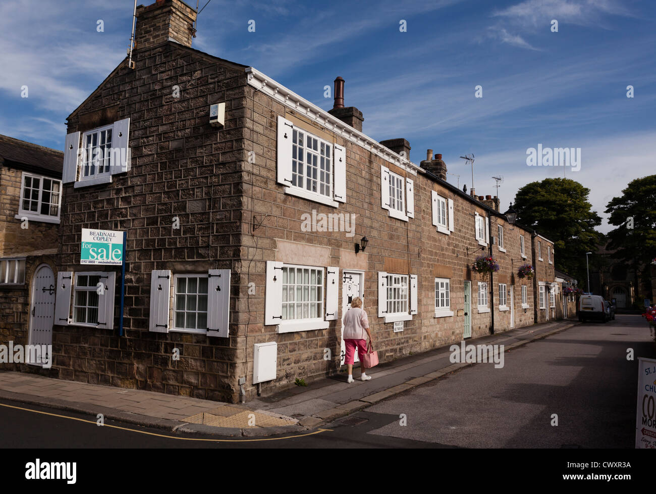 Cottages in Church Street, Wetherby. Foto Stock