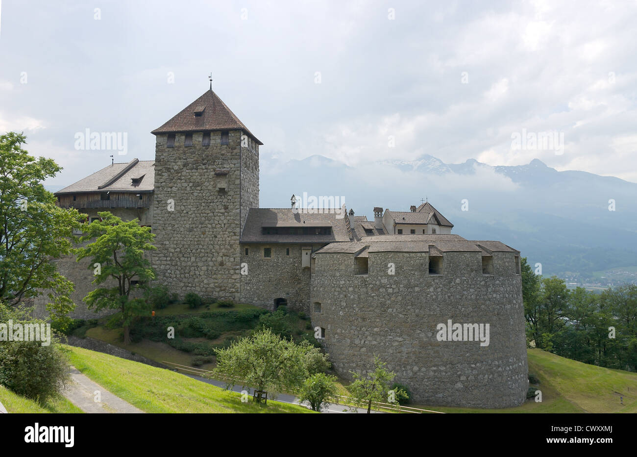 Il castello di Vaduz (fondata nel XII secolo), il palazzo e la residenza ufficiale del Principe del Liechtenstein Foto Stock