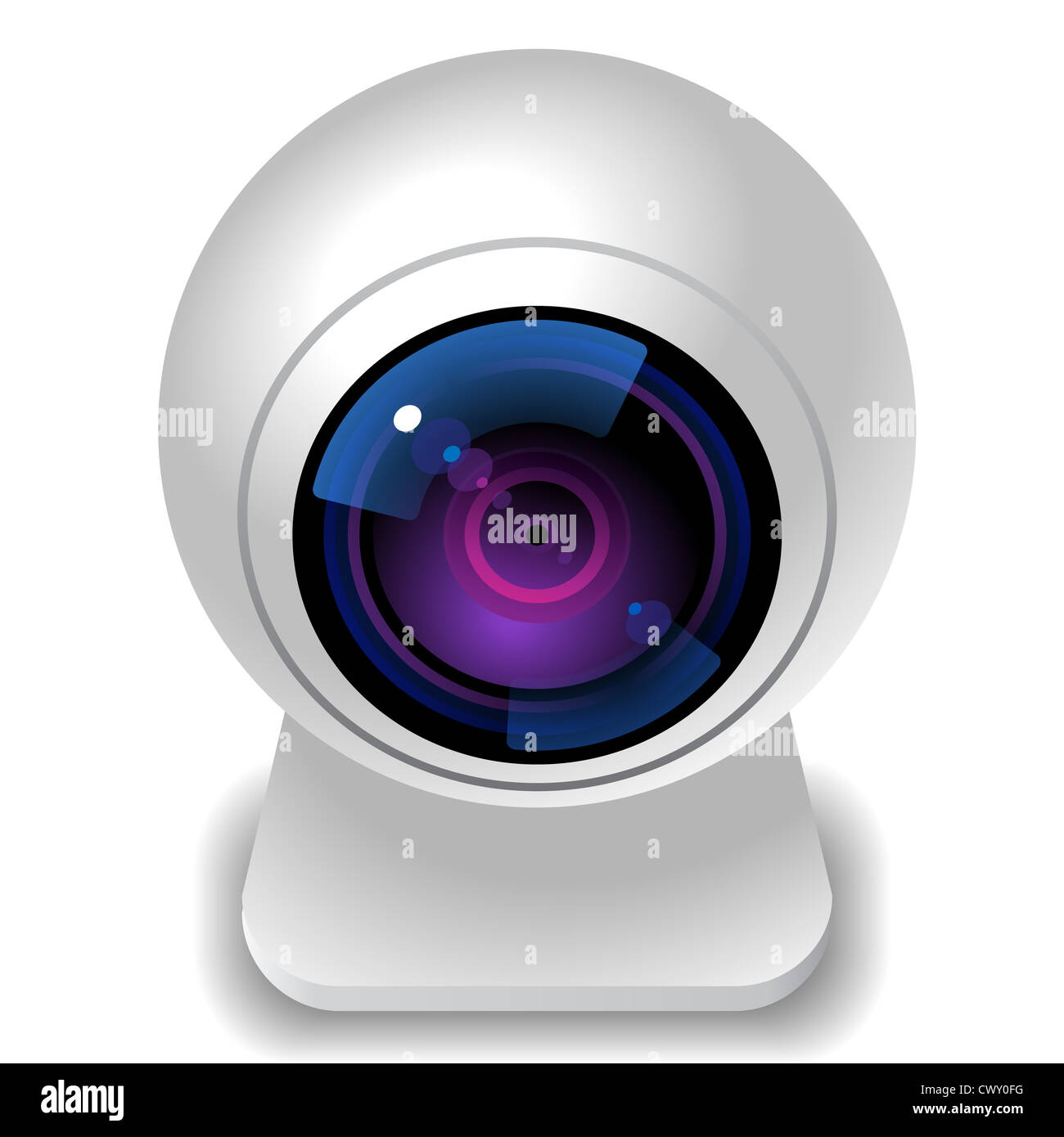 Icona per webcam. Sfondo bianco Foto stock - Alamy