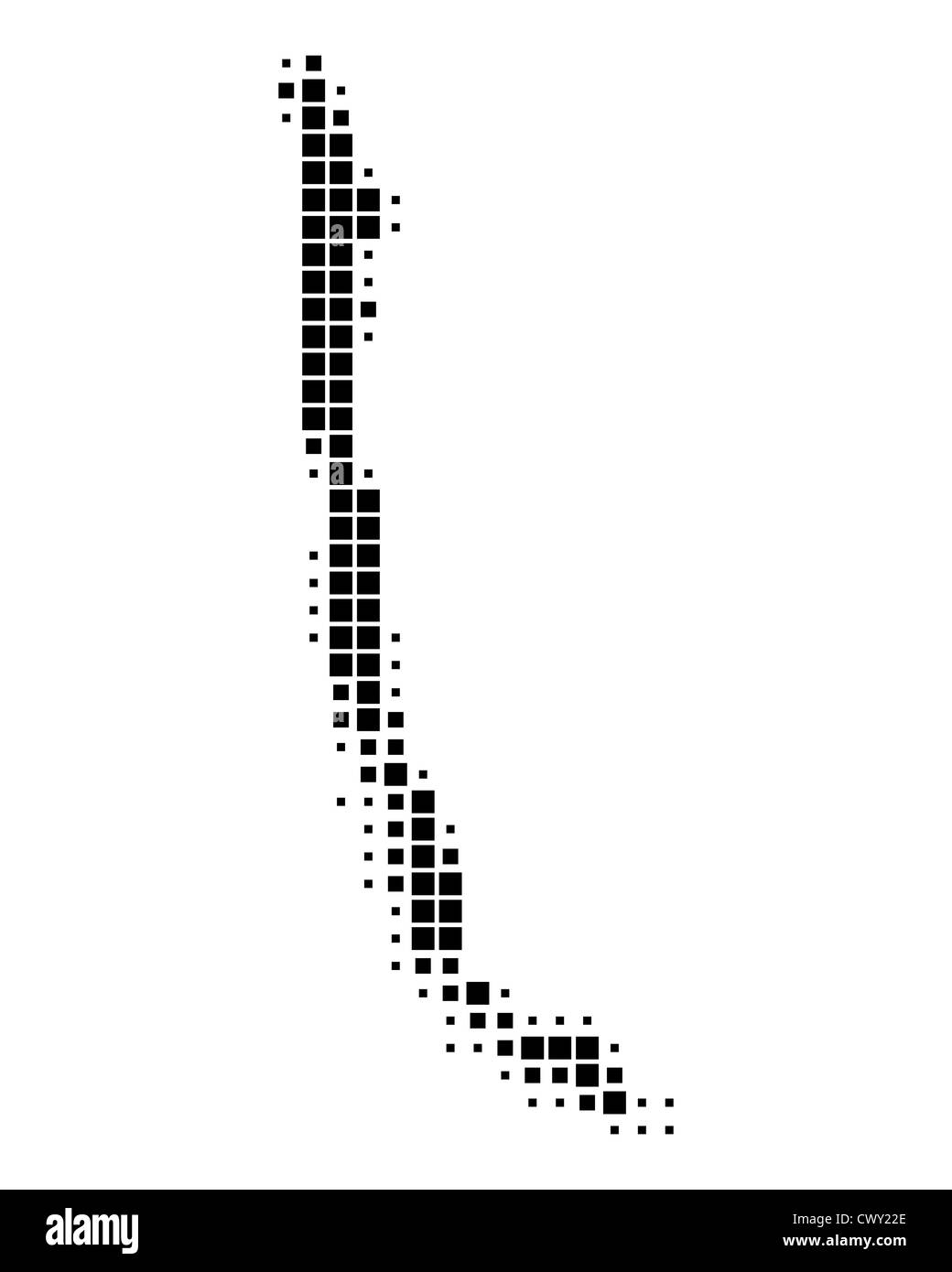 Mappa del Cile Foto Stock