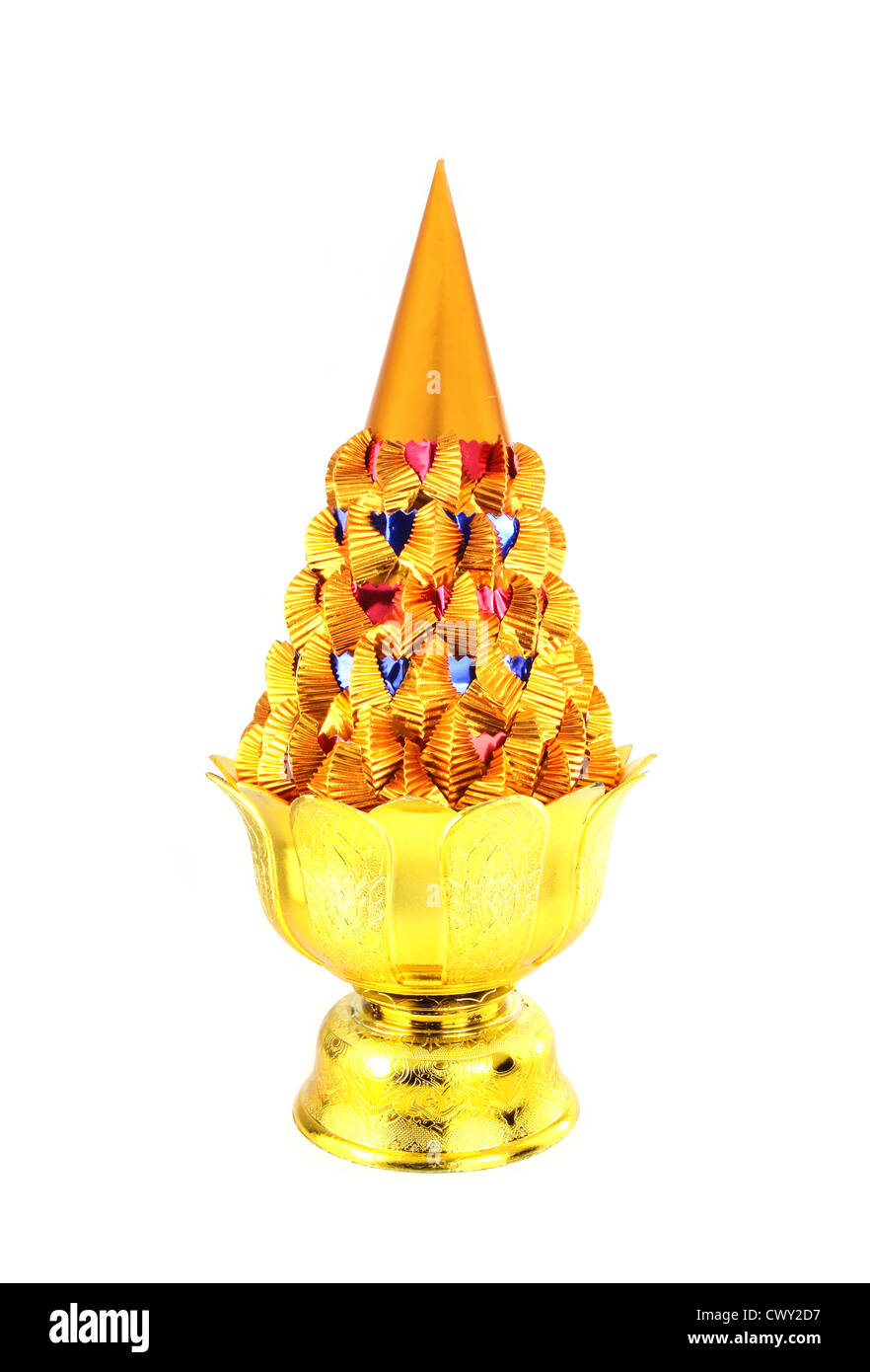 Arte tailandese sul vassoio su bianco Foto Stock