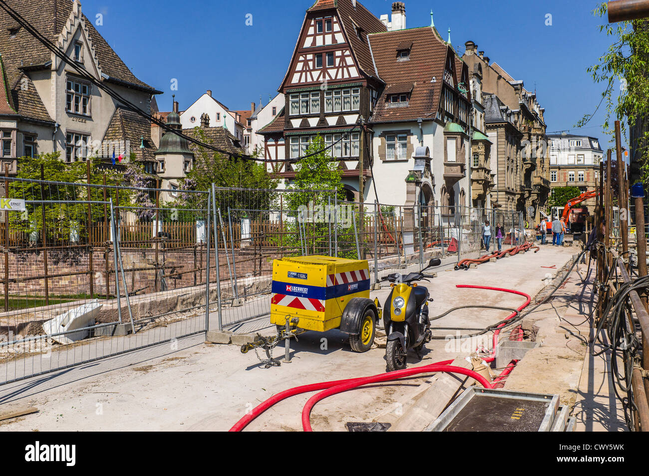 Ponte sito di rinnovamento, Strasburgo, Alsazia, Francia Foto Stock