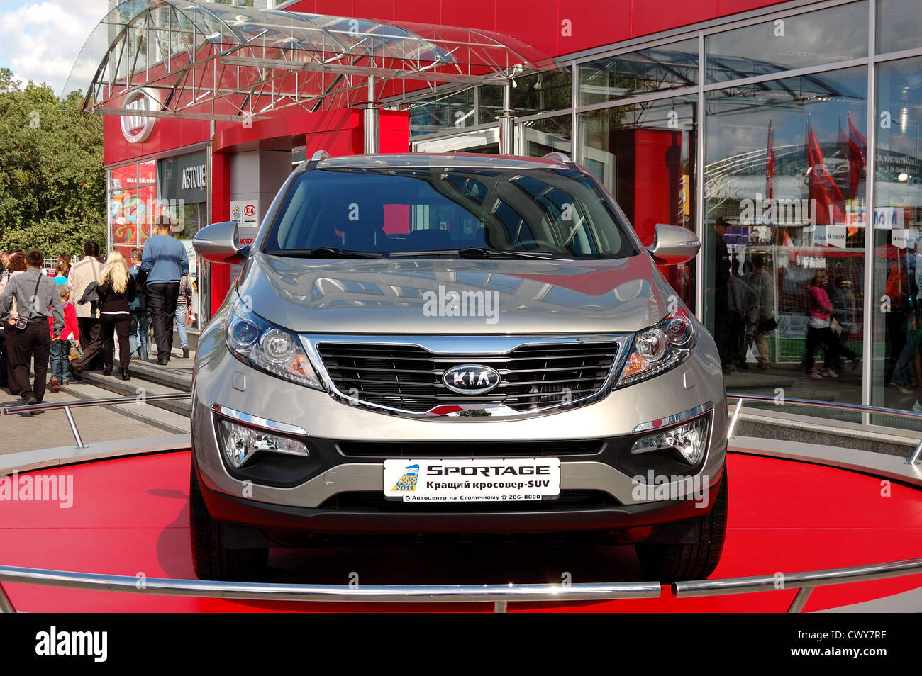 KIEV - 11 settembre: la nuova generazione di Kia Sportage a annualmente automotive-show 'capitale auto show 2011". Settembre 11, 2011 Foto Stock