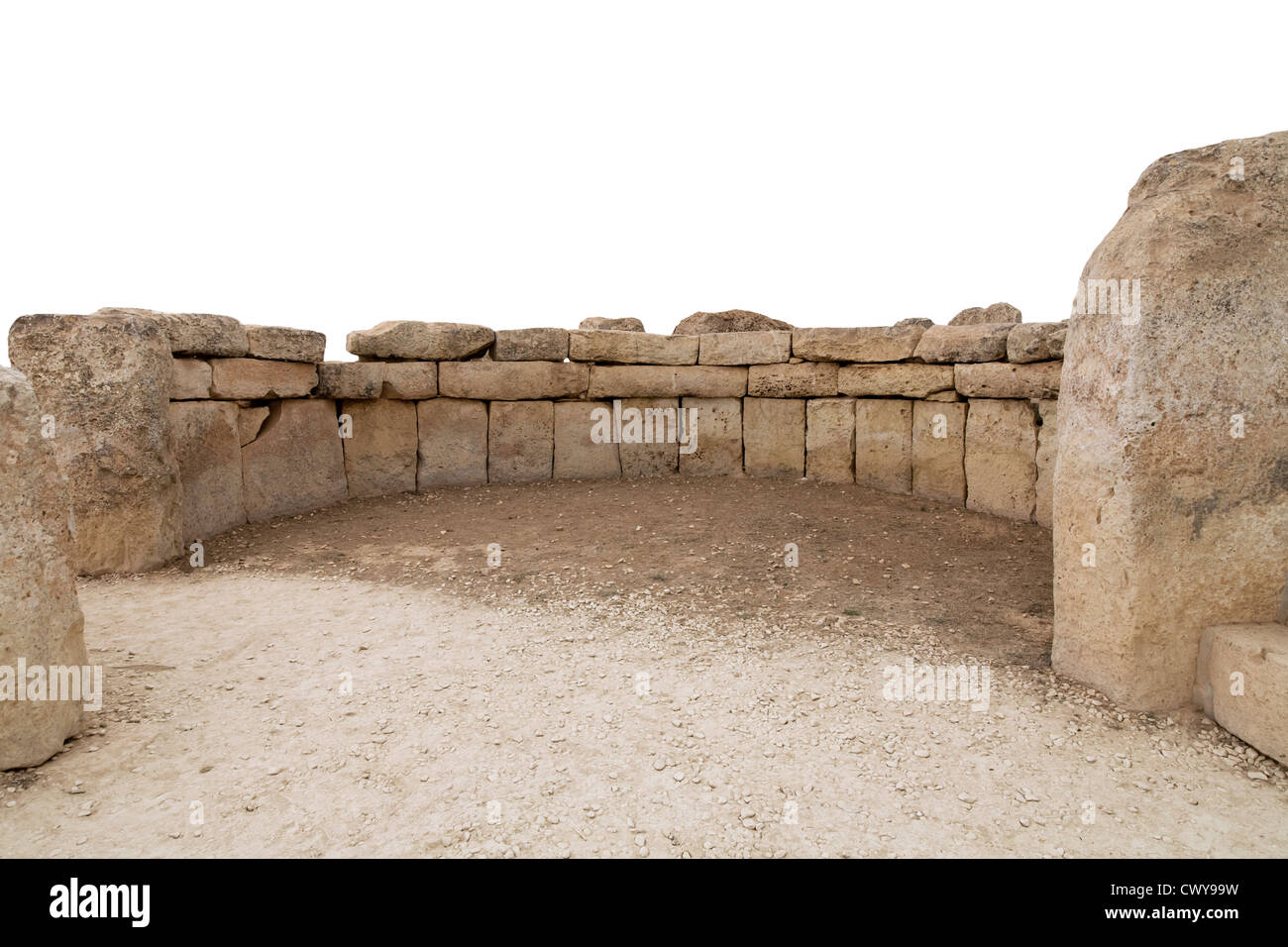 Sala circolare a Hagar Qim templi, Qrendi, isola di Malta, Mediterranea Foto Stock