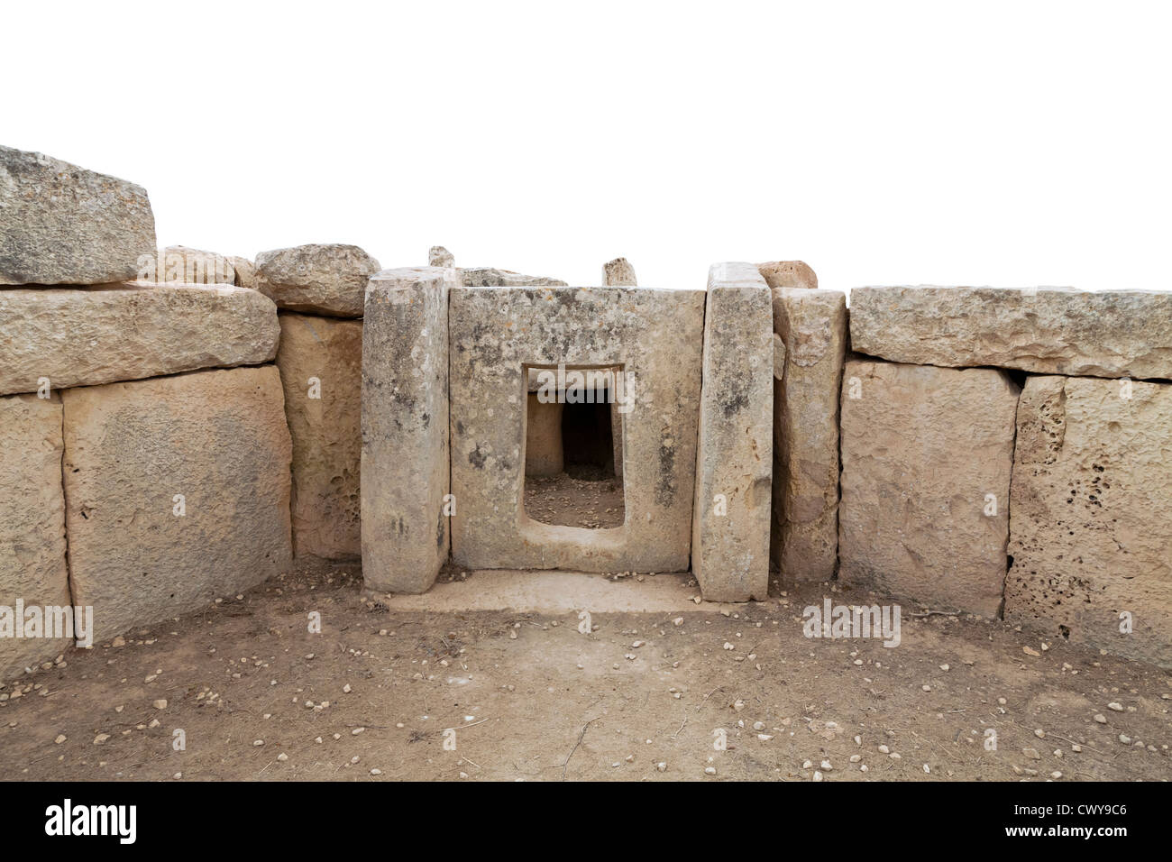 Porta a Hagar Qim templi, Qrendi, isola di Malta, Mediterranea Foto Stock