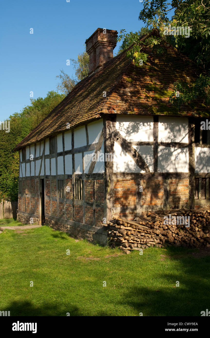 Pendean yeoman casa colonica di Midhurst, Weald & Downland Open Air Museum, Singleton, West Sussex, Regno Unito Foto Stock