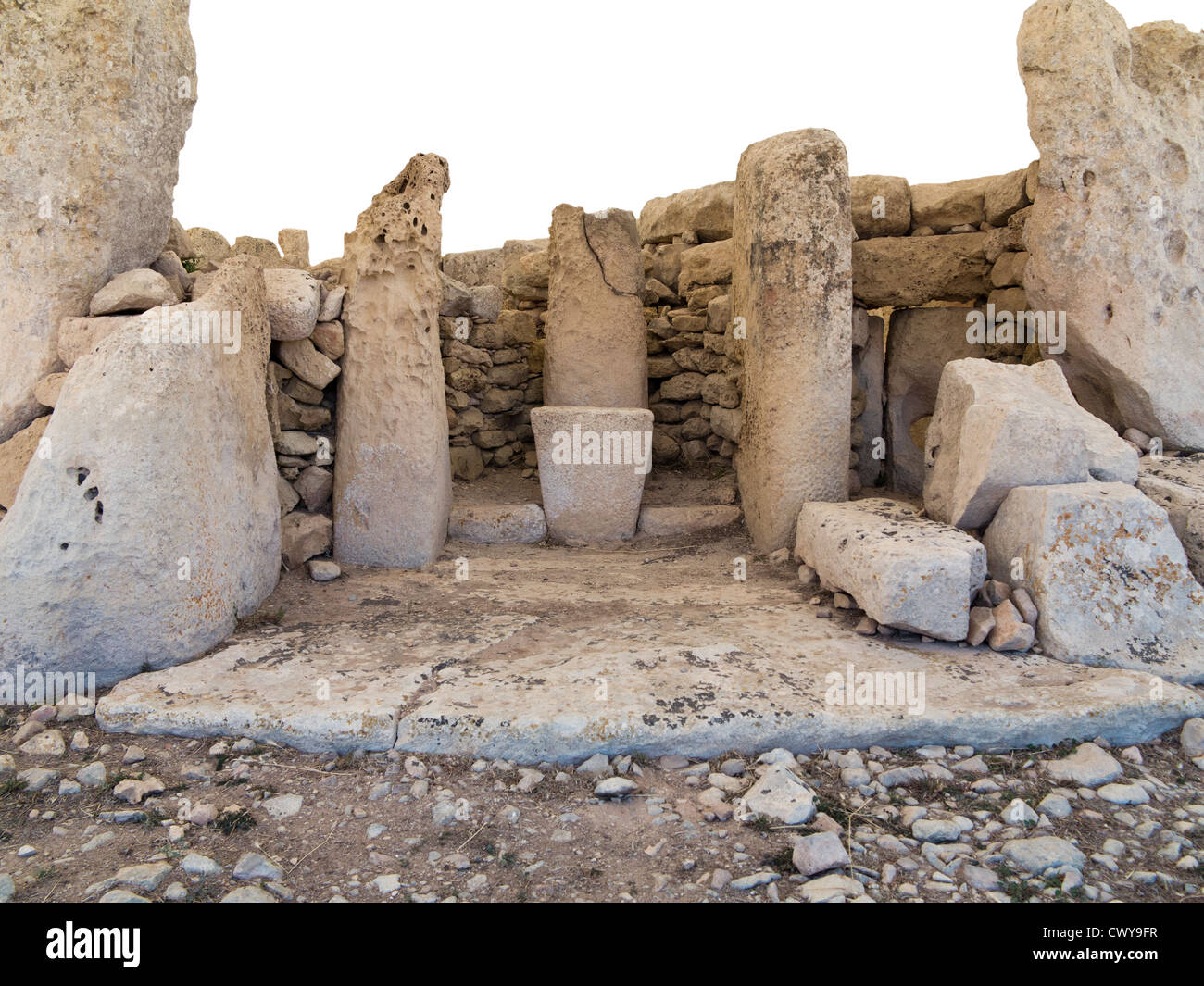 Hagar Qim templi, Qrendi, isola di Malta, Mediterranea Foto Stock