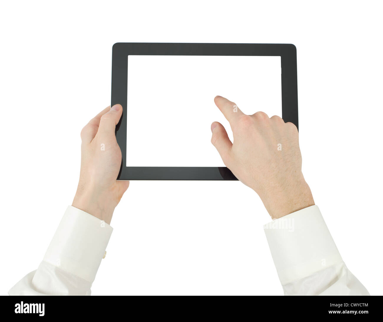 Computer tablet isolate su sfondo bianco Foto Stock