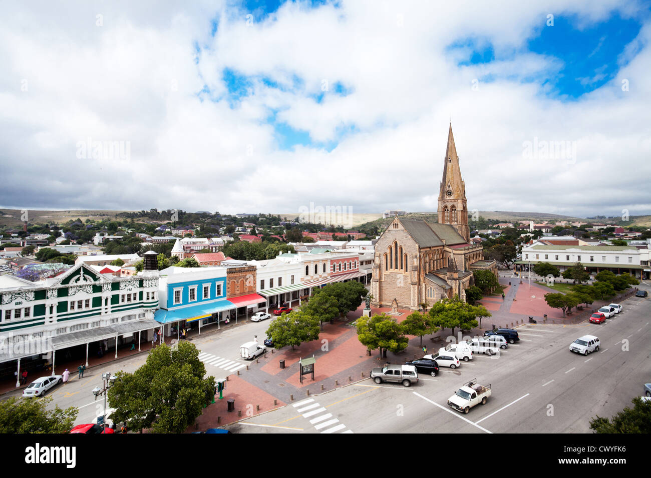 Vista aerea del Grahamstown, Sud Africa Foto Stock