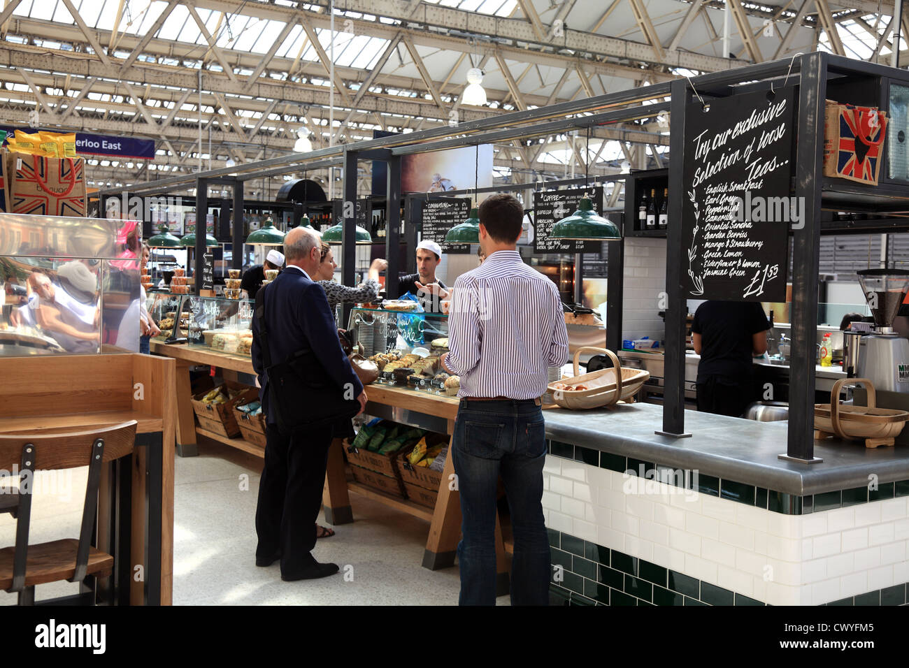 La stazione di Waterloo Cafe Snack Bar Foto Stock