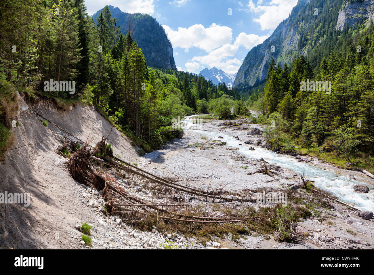 Wimbach nella valle sulle Alpi di Berchtesgaden, Germania Foto Stock