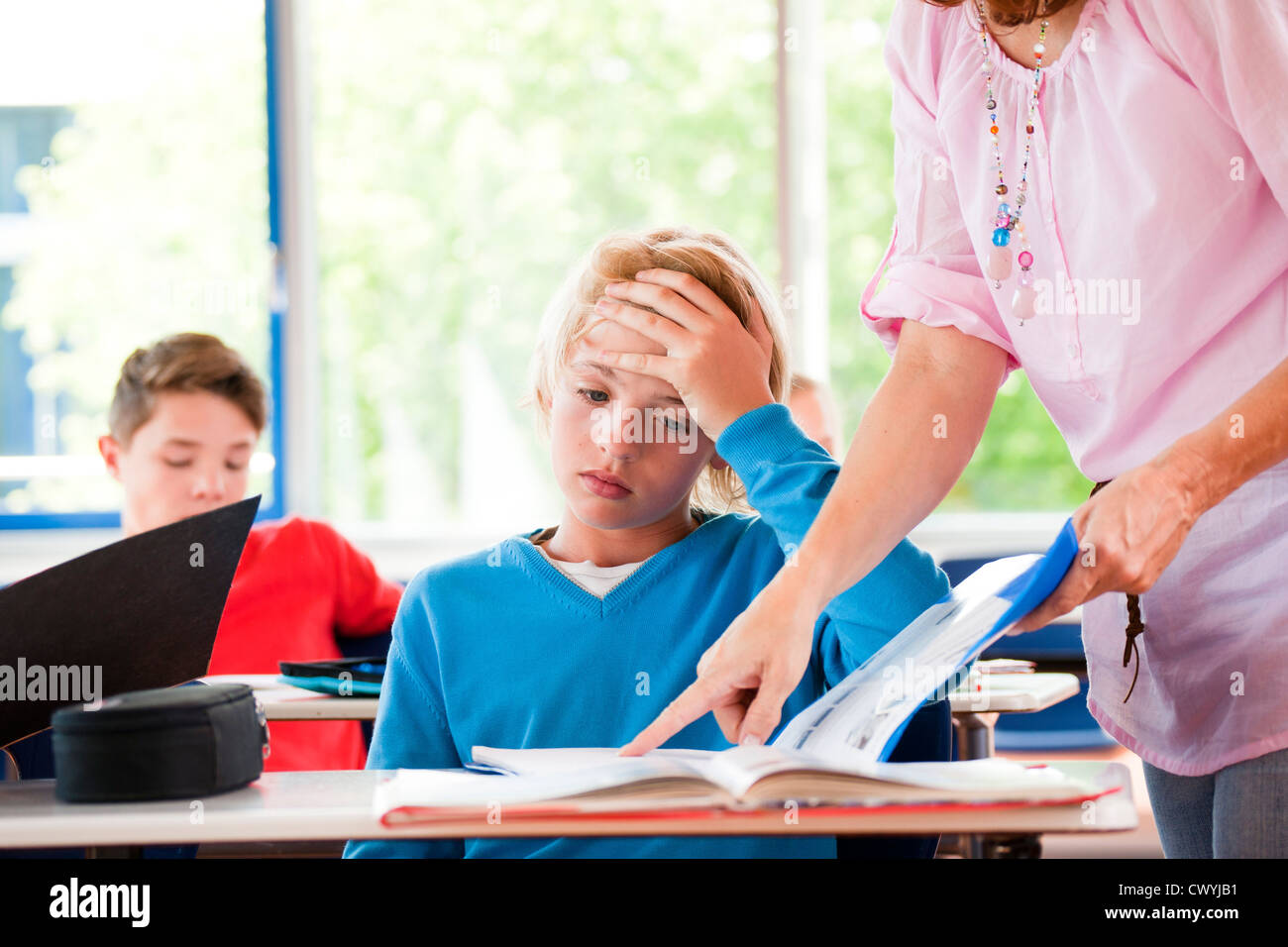 Scolaro ricezione cattiva prova Foto Stock