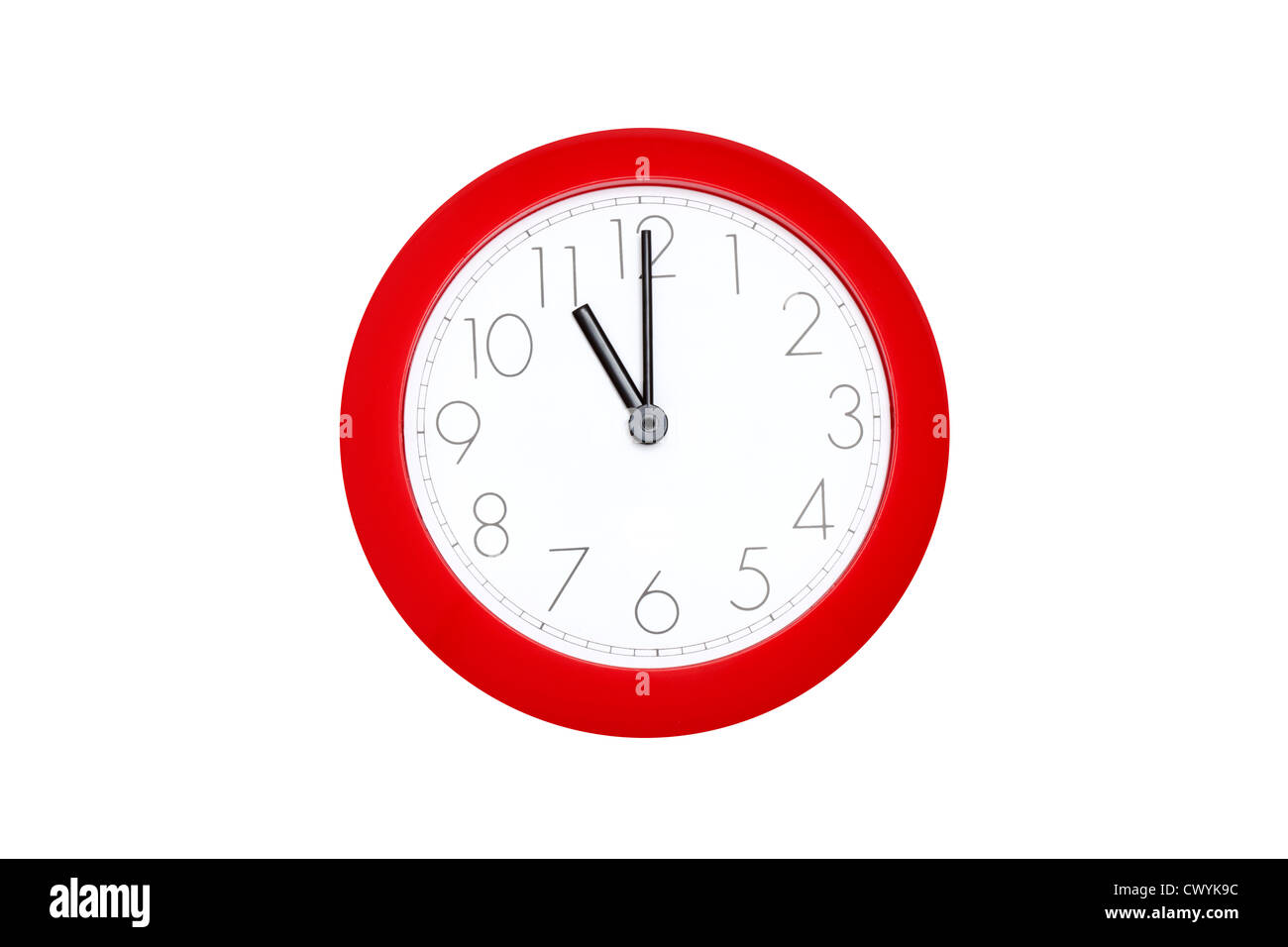 Rosso undici orologio o clock Foto Stock