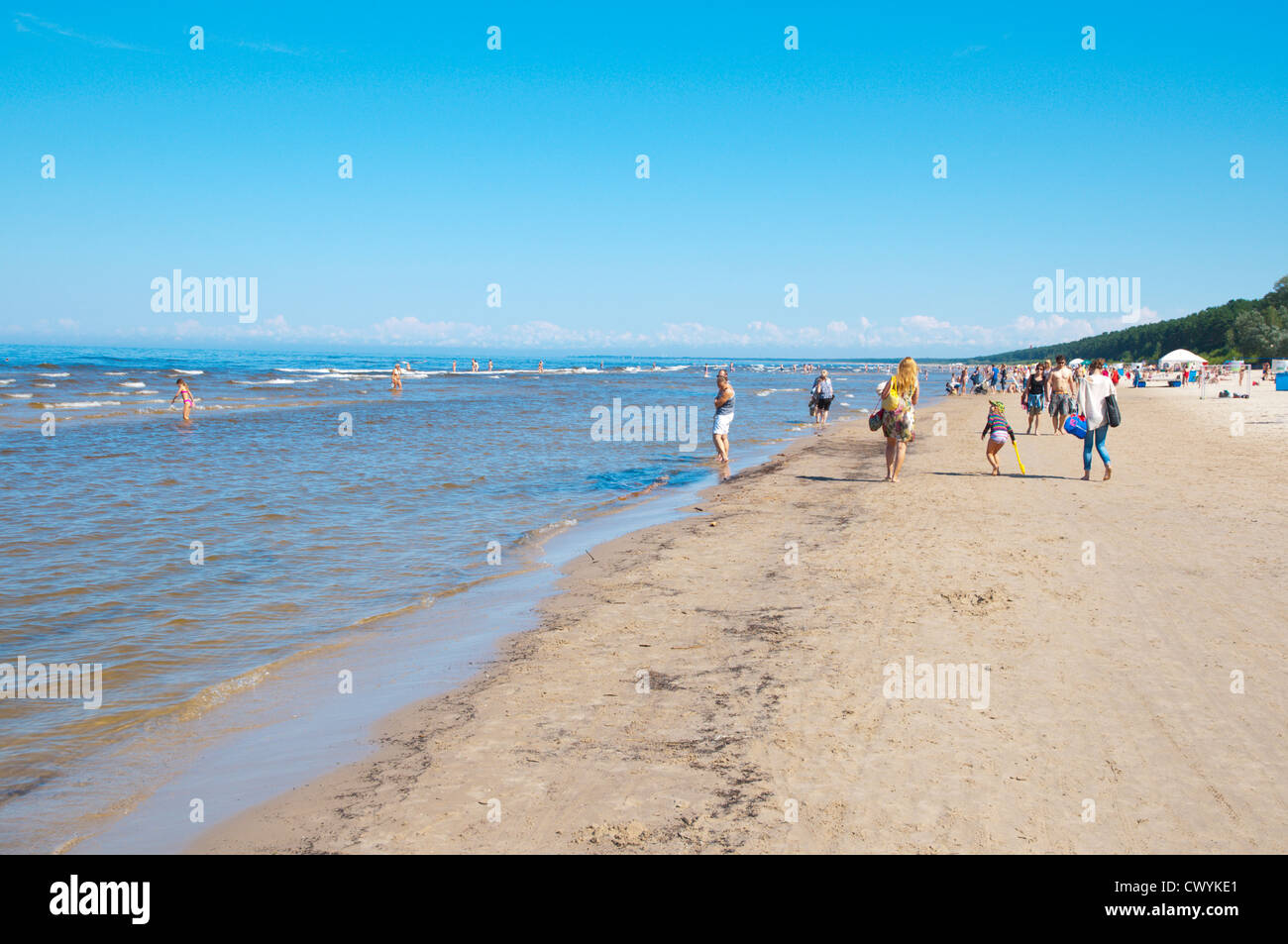 Spiaggia di Bulduri a Jurmala beach resort vicino a Riga, Lettonia Europa Foto Stock
