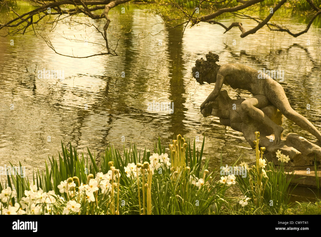 La primavera nel giardino di acqua Foto Stock