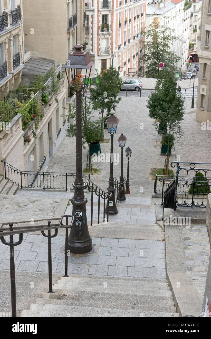 Scalinata di Montmartre, Parigi Foto Stock