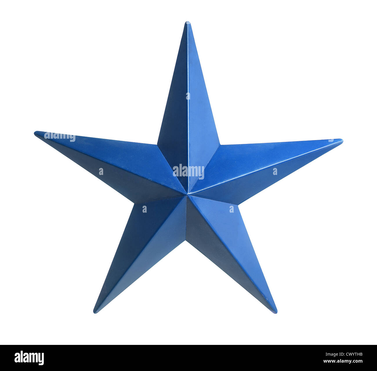 Dipinto di blu star isolate su sfondo bianco - con tracciato di ritaglio Foto Stock