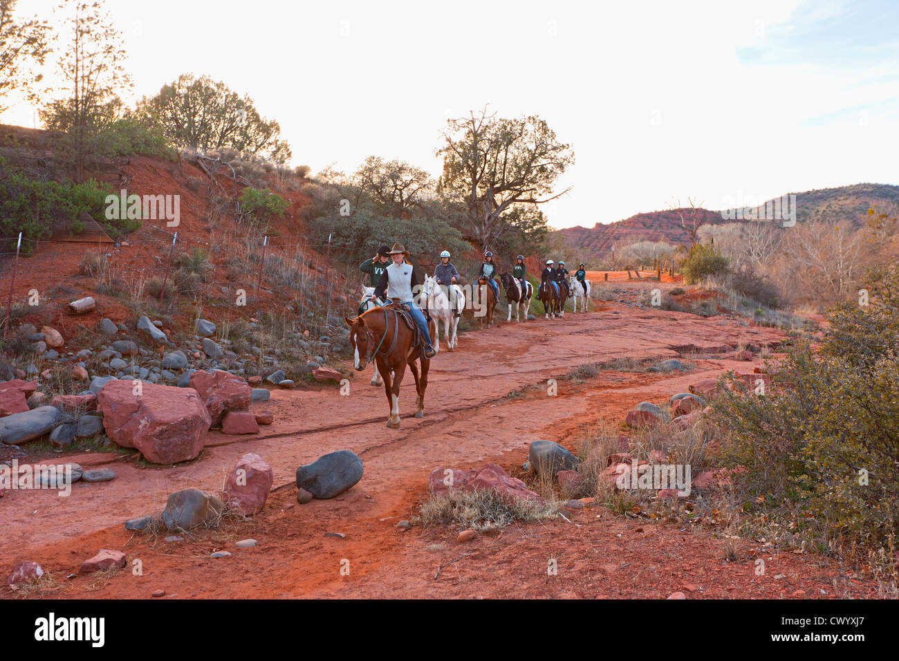 Equitazione a Sedona in Arizona Foto Stock