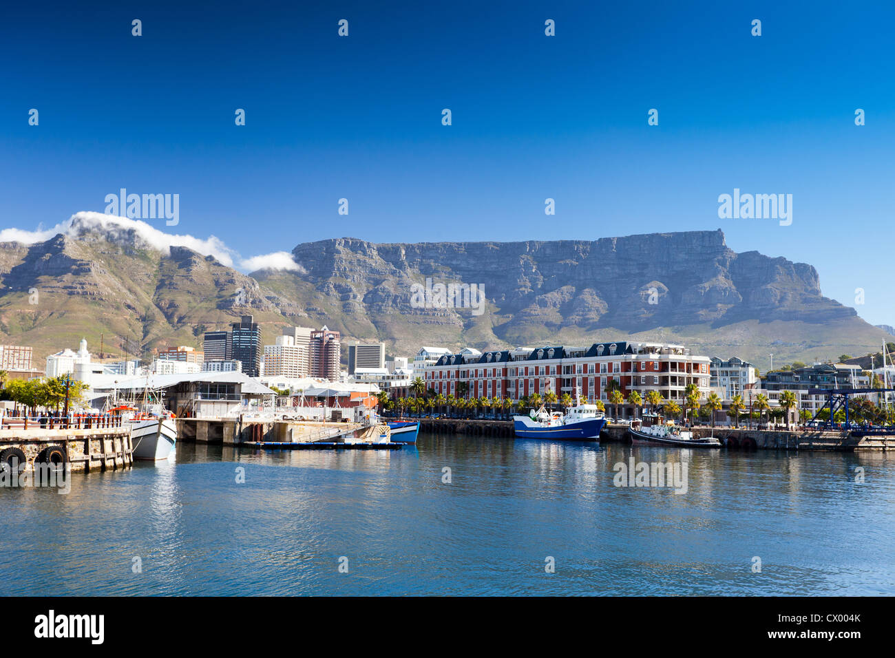 Città del Capo V & A Waterfront e Table Mountain Foto Stock