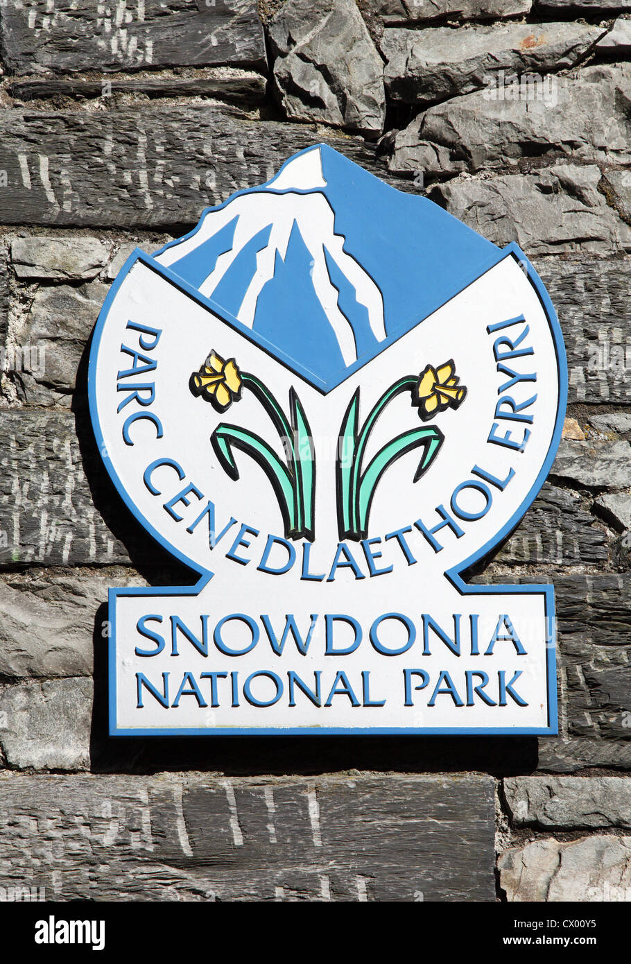 Firmare il Parco Nazionale Snowdonia Betws y Coed, Galles del Nord, Regno Unito Foto Stock