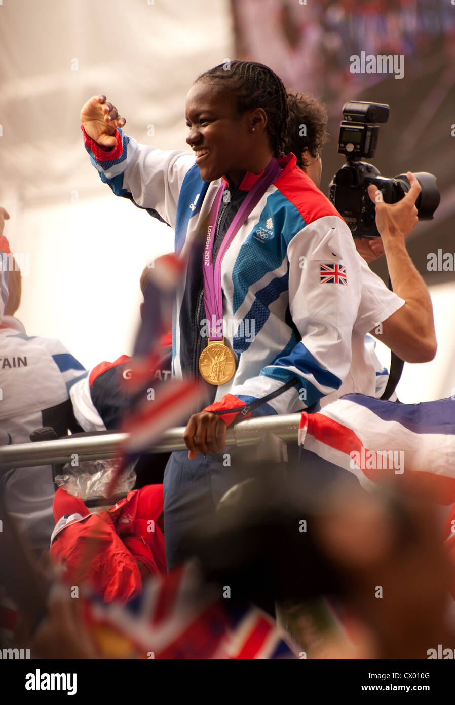 Nicola Adams , la Gran Bretagna è la prima mai Olympic femminile campione del pugilato Foto Stock