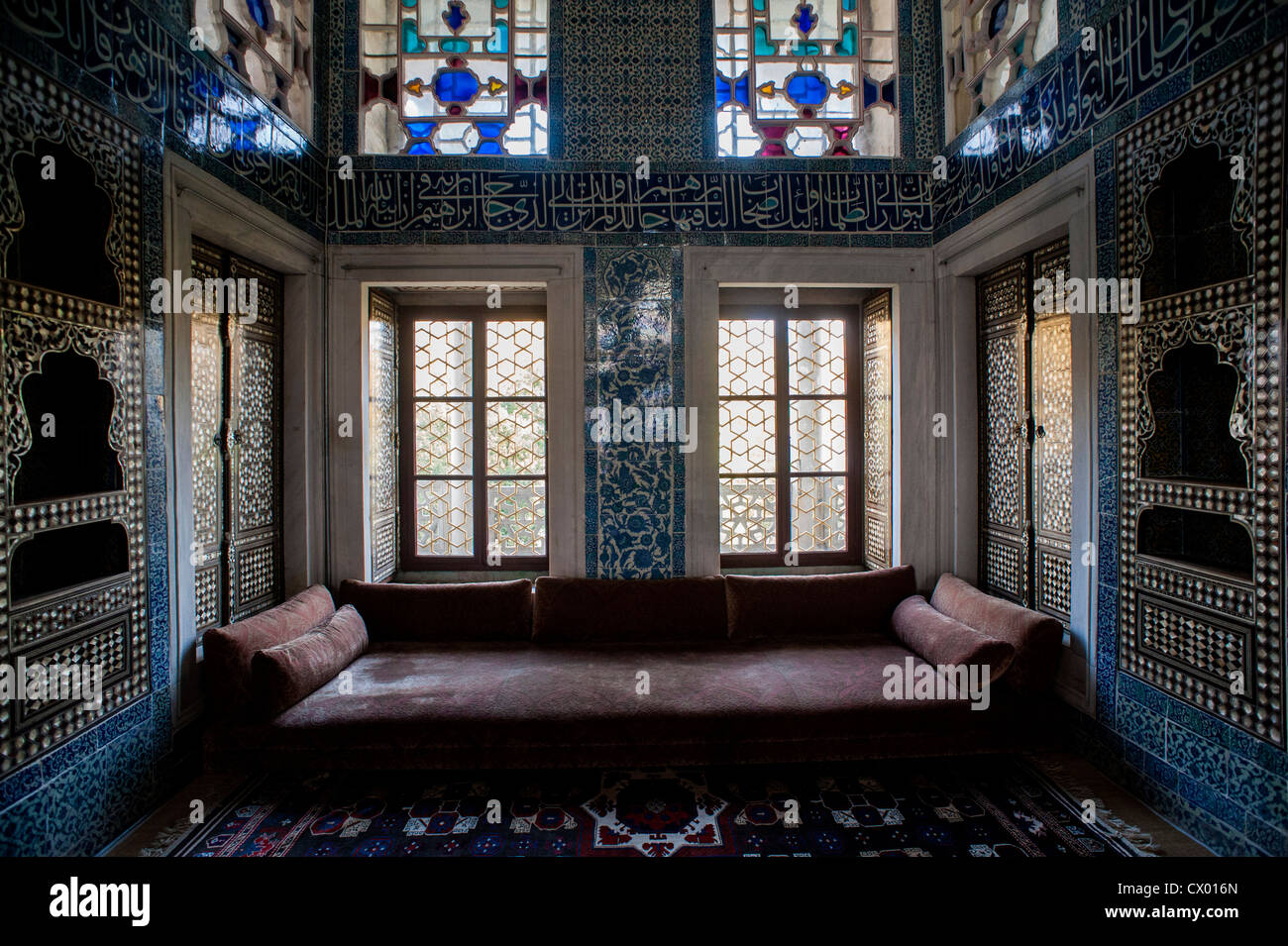 Interno della Bagdad Köskü nel palazzo Topkapi a Istanbul Turchia Foto Stock
