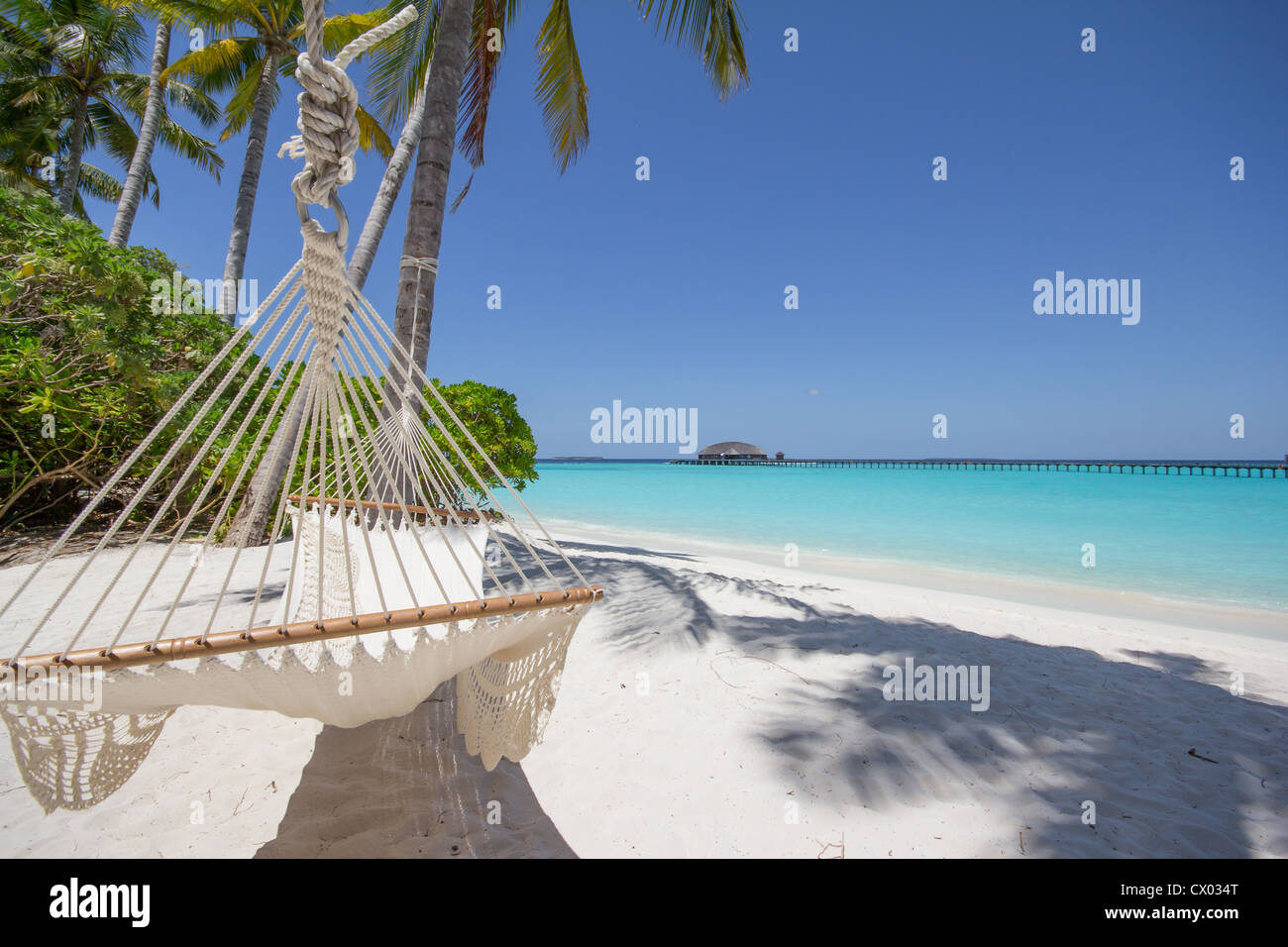Amaca In Spiaggia Maldive Foto Stock Alamy