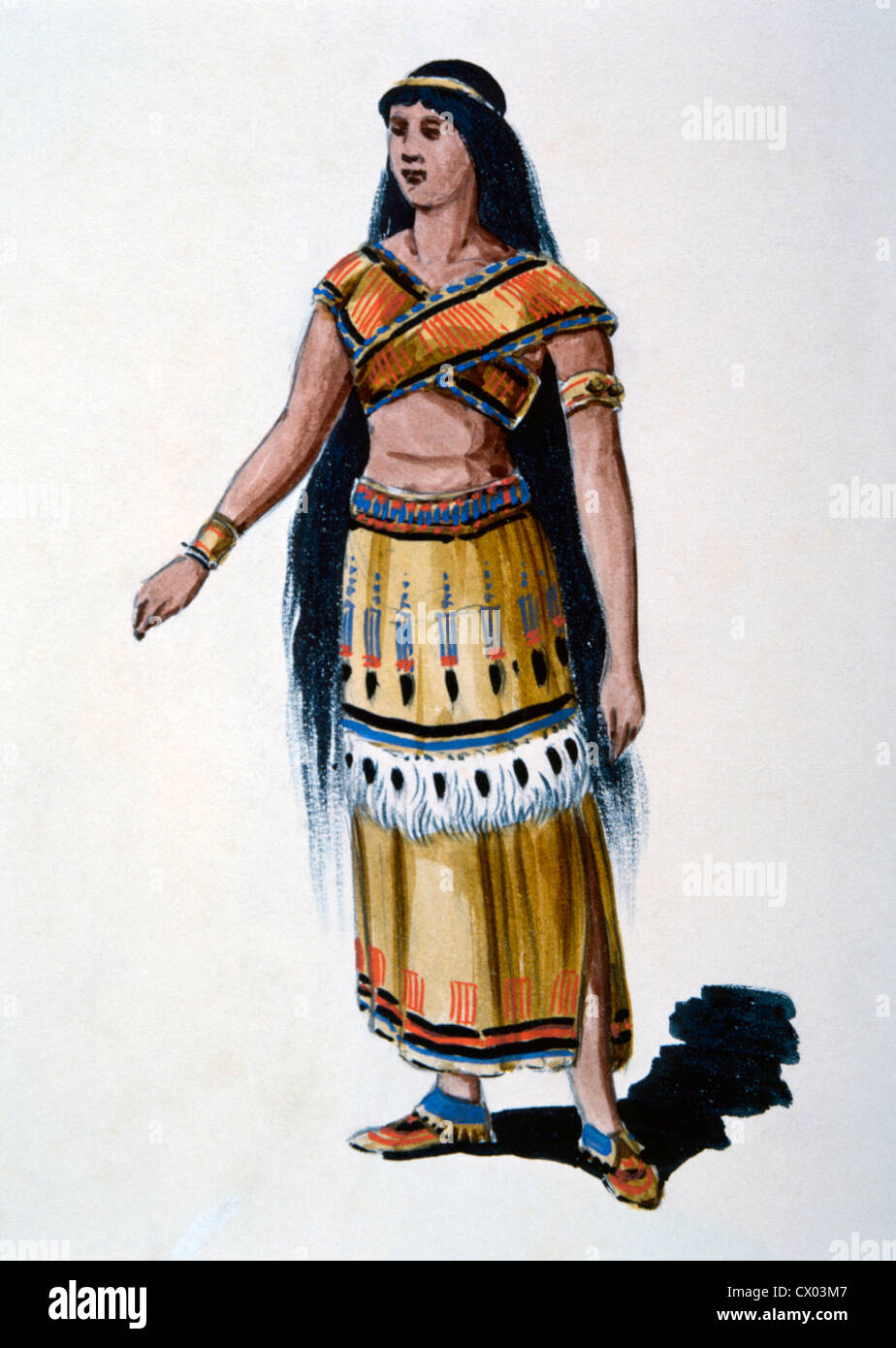 Pocahontas, pittura ad acquerello da William L. pozzetti per il Columbian Exposition Pageant, 1892 Foto Stock