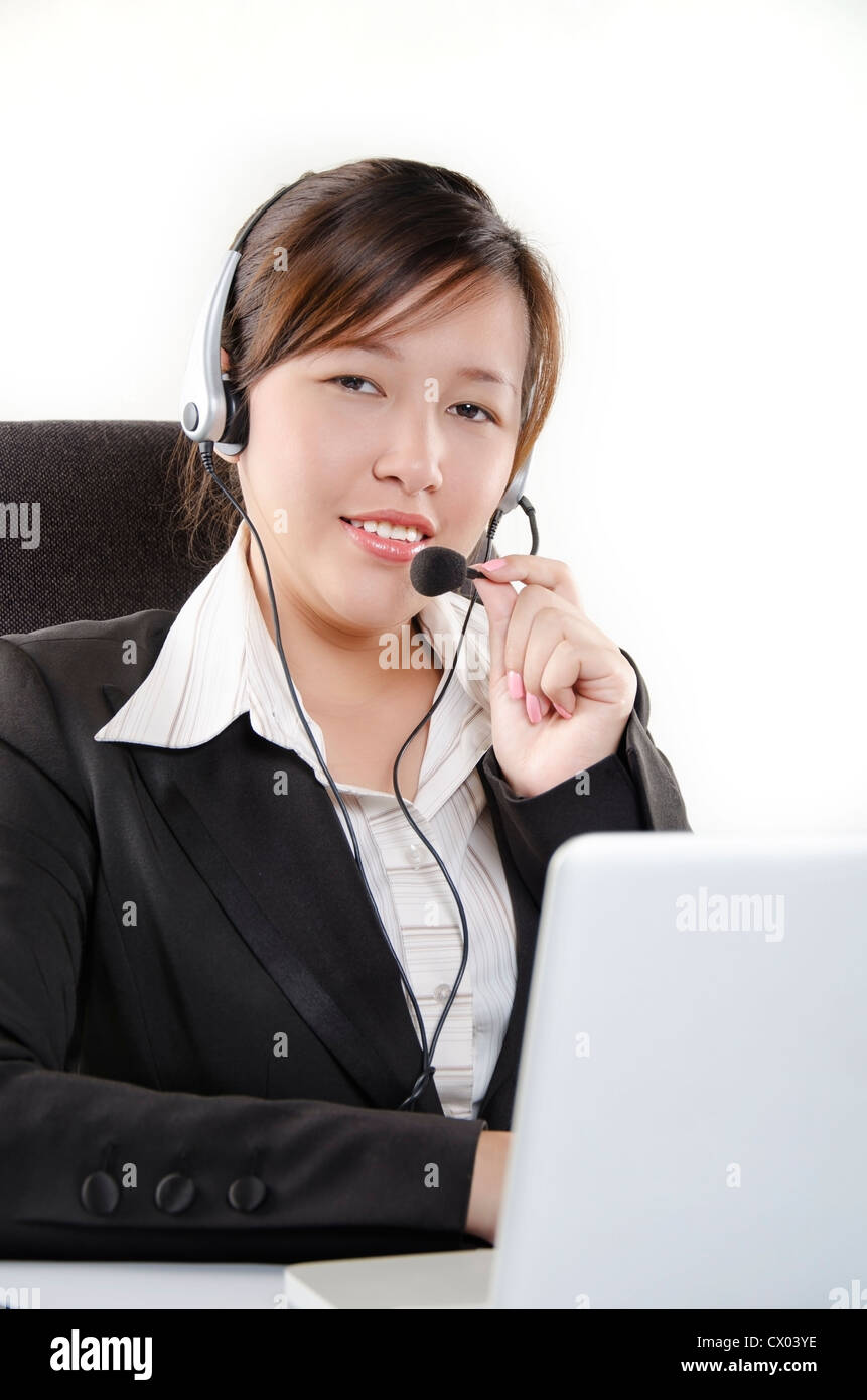 Piuttosto il servizio clienti al lavoro Foto Stock