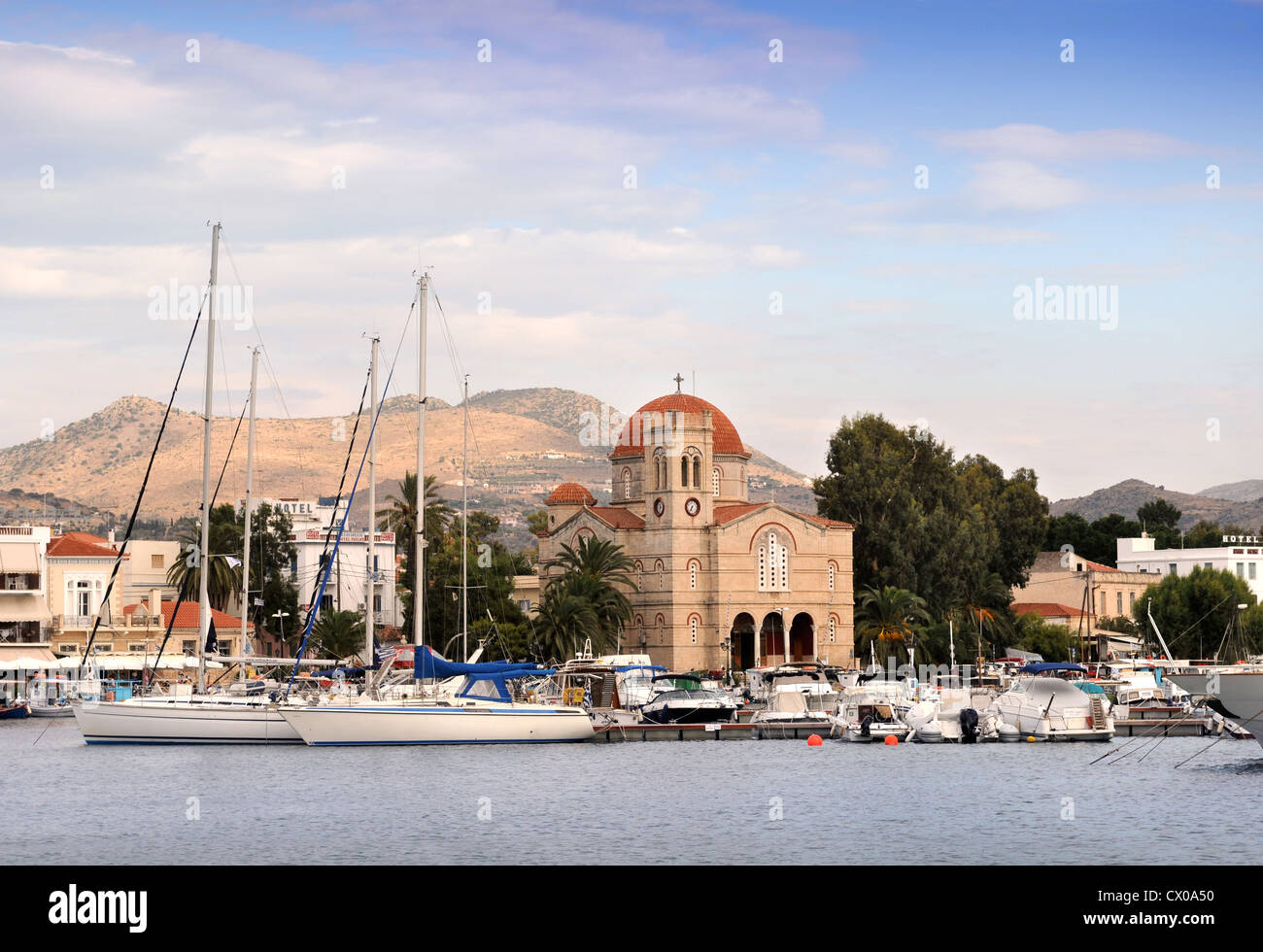 Il porto di Aegina town Grecia Foto Stock