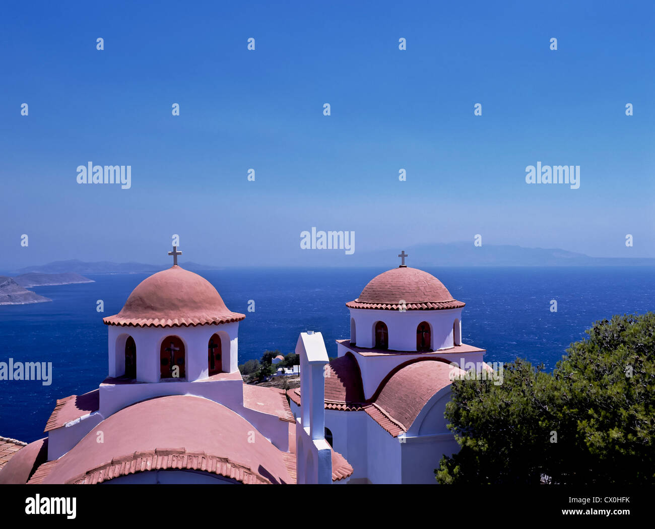 8111. Agios Pantes, Pothia, Kalymnos, Grecia, Europa Foto Stock