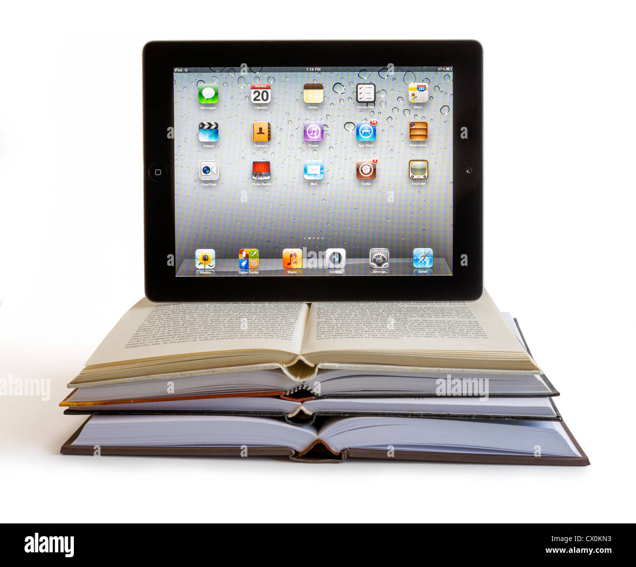 Nuovo ipad 3 su libri Foto Stock