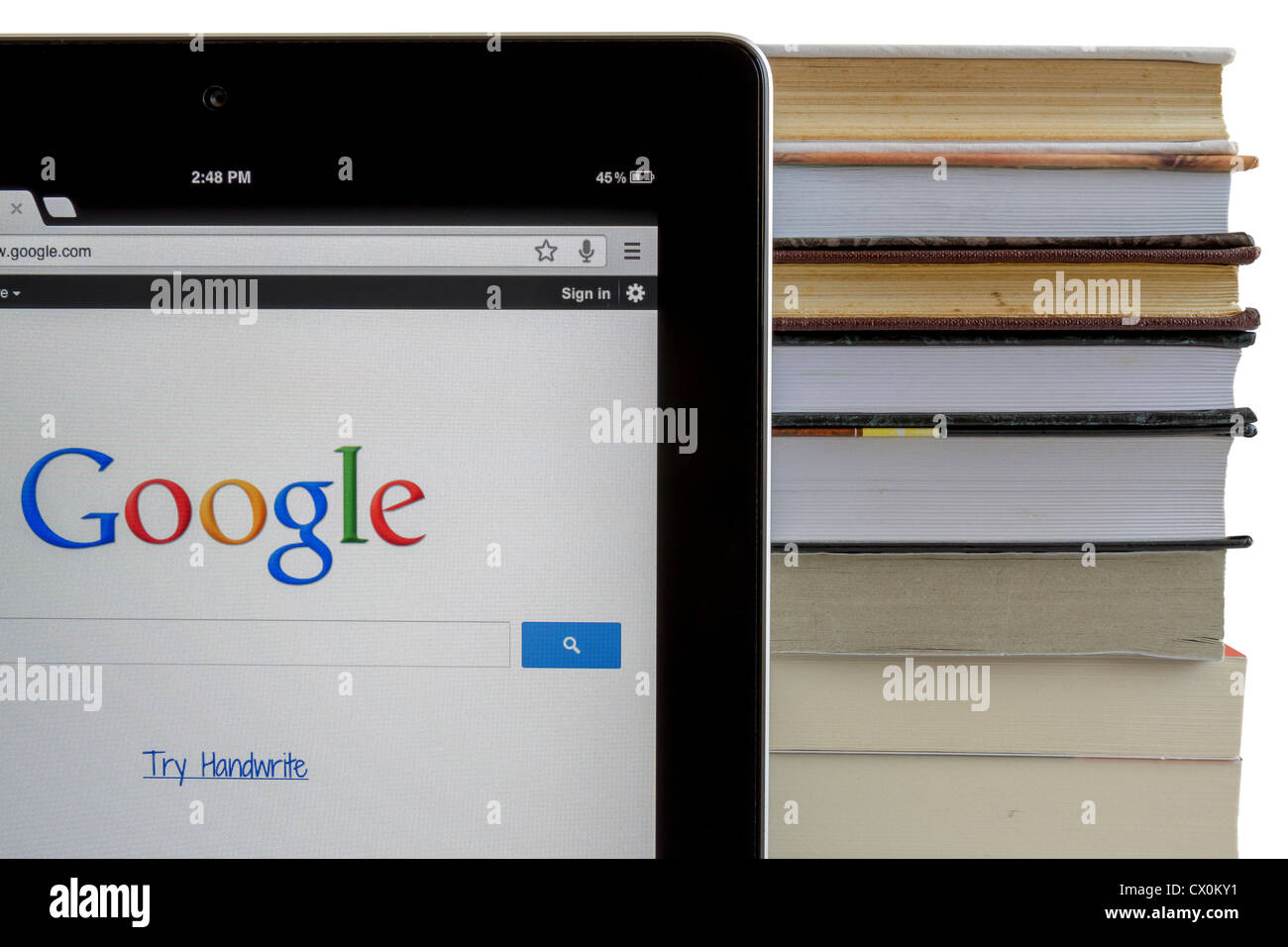 Google su iPad 3 Foto Stock