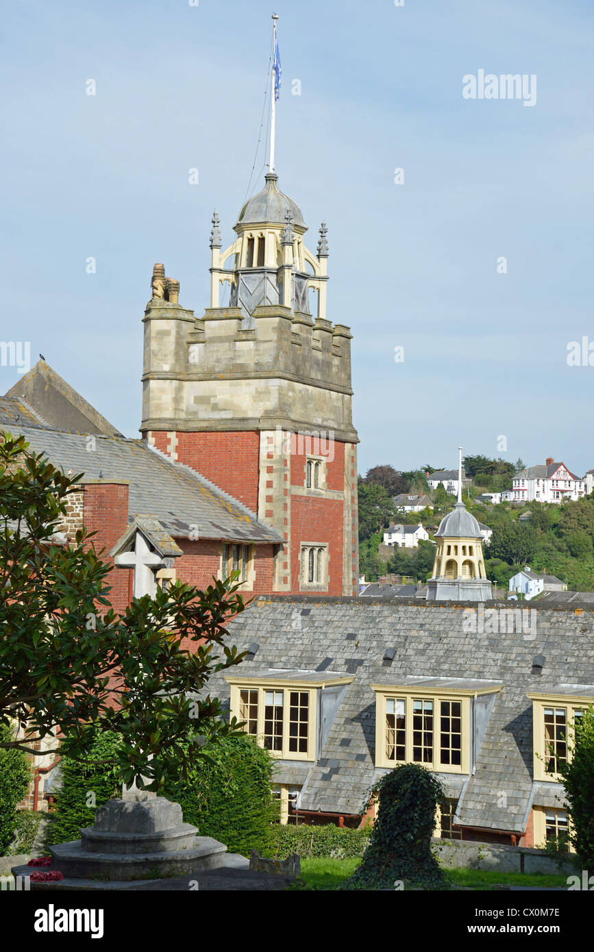 Bideford Town Hall tower, Bideford, Devon, Inghilterra, Regno Unito Foto Stock