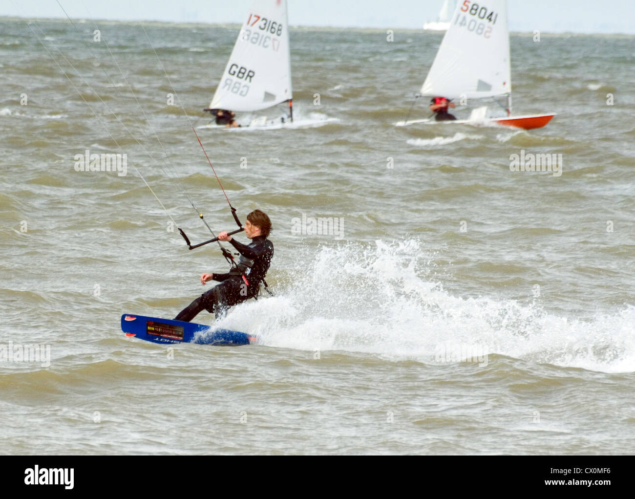 Kite surfer, whitstable kent, England, Regno Unito Foto Stock