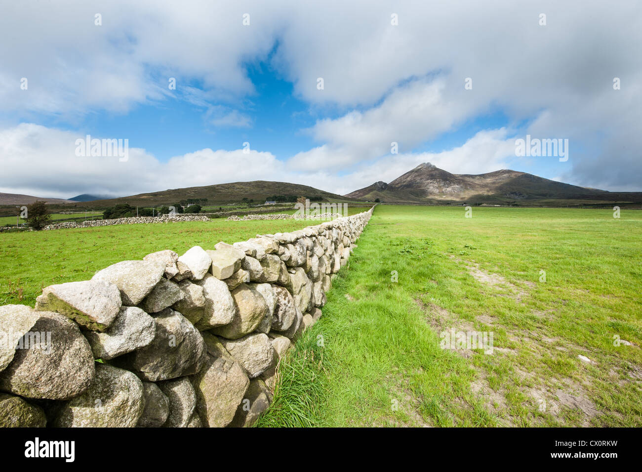 Stalattite parete in corrispondenza del piede della Mourne Mountains Foto Stock