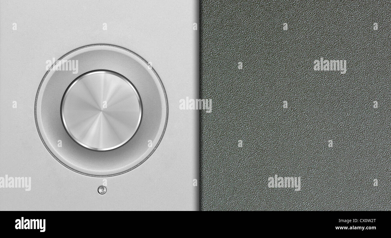 Alluminio o argento manopola volume button Foto Stock