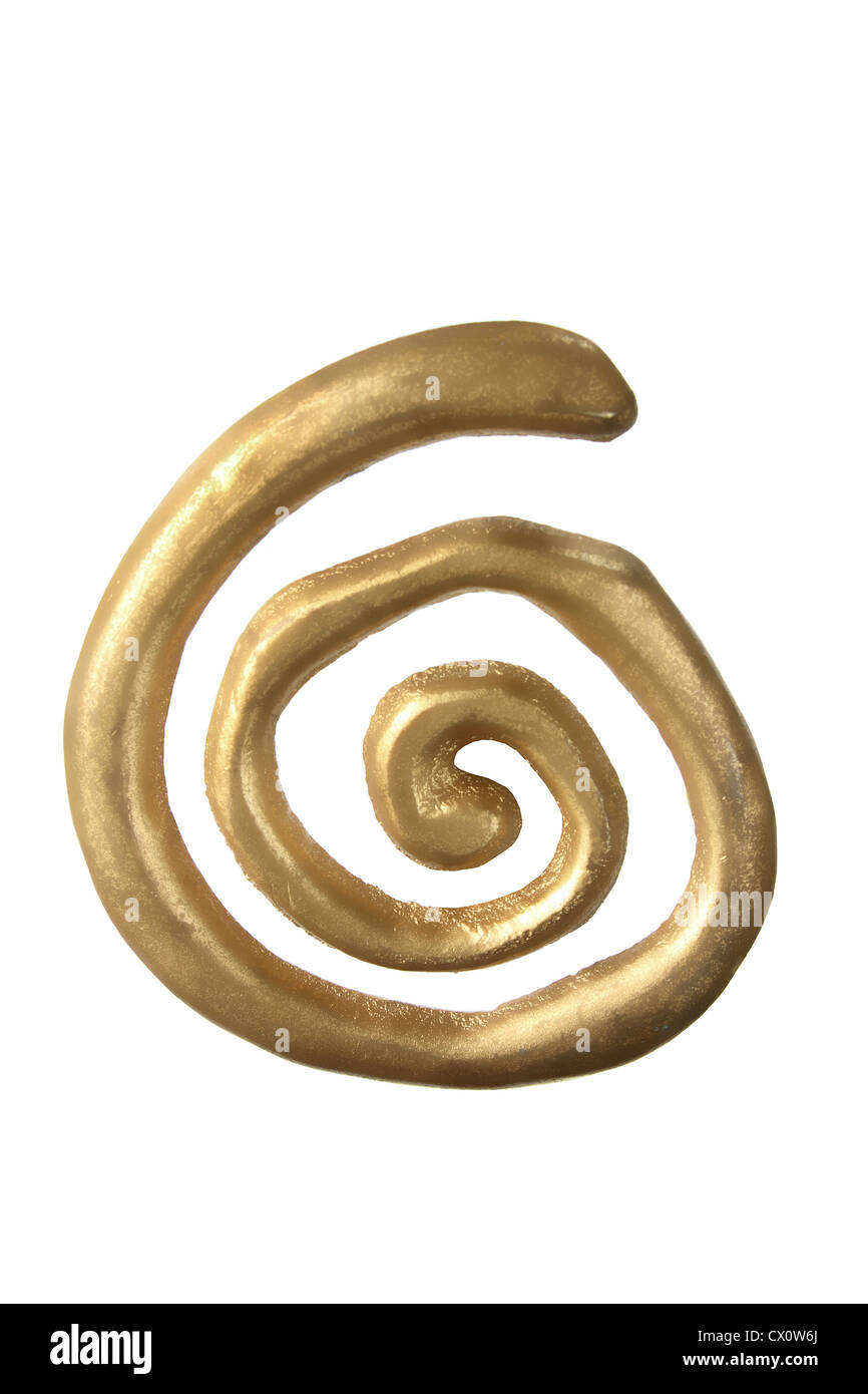Oro ornamento a spirale Foto Stock