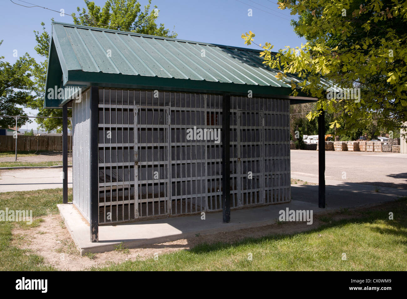 Cassia County Jail cellule. Le cellule sono state originariamente in Albion e sono stati spostati a Burley in 1919. Circa 1930 si trasferirono a Oakley. Foto Stock