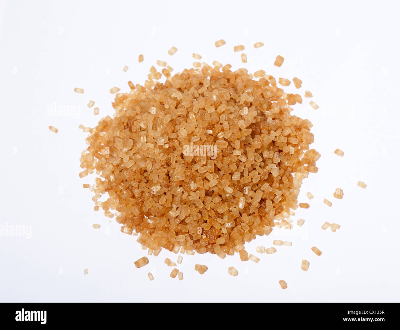 Marrone di cristalli di zucchero Foto Stock